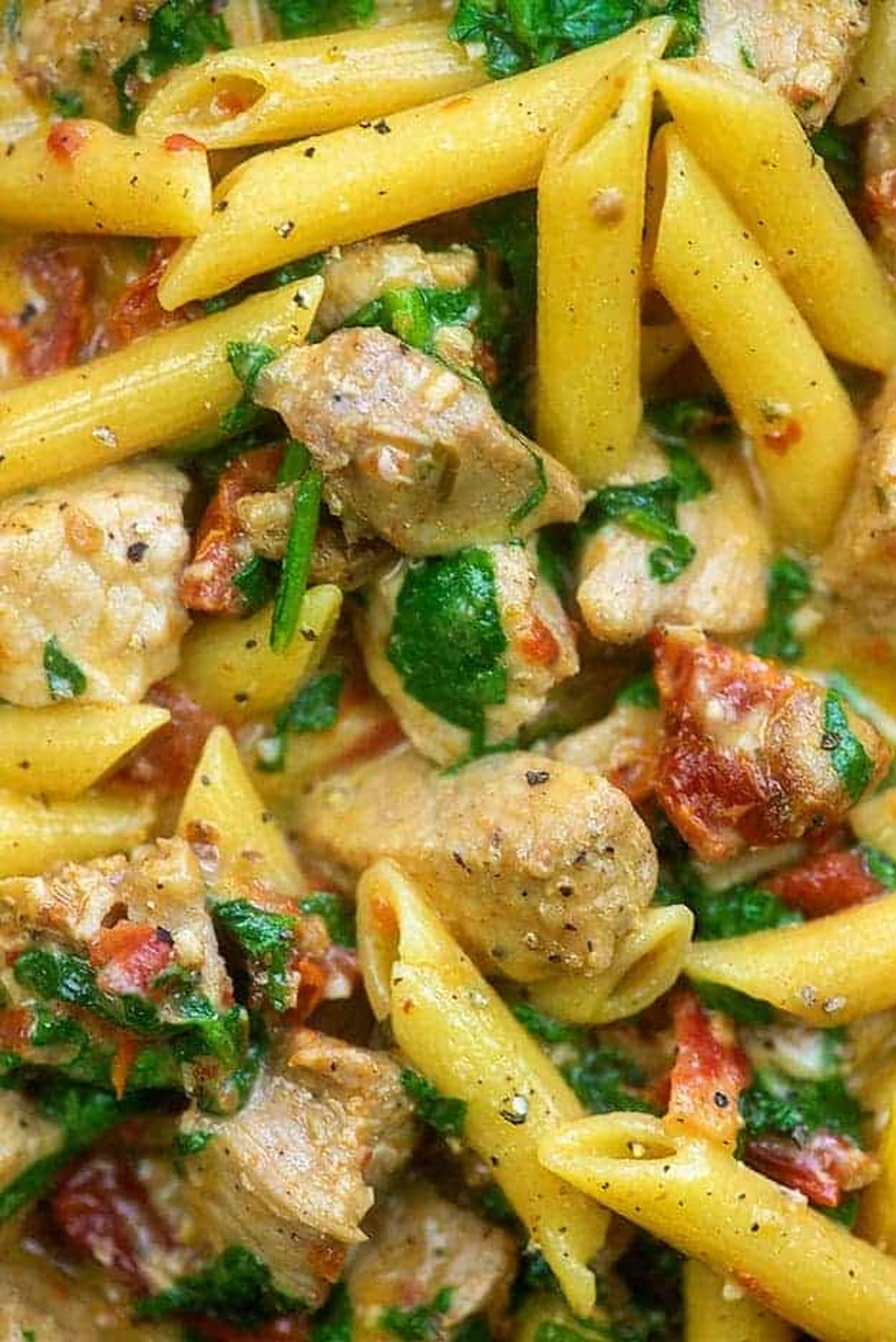 Creamy Tuscan Pork Pasta
