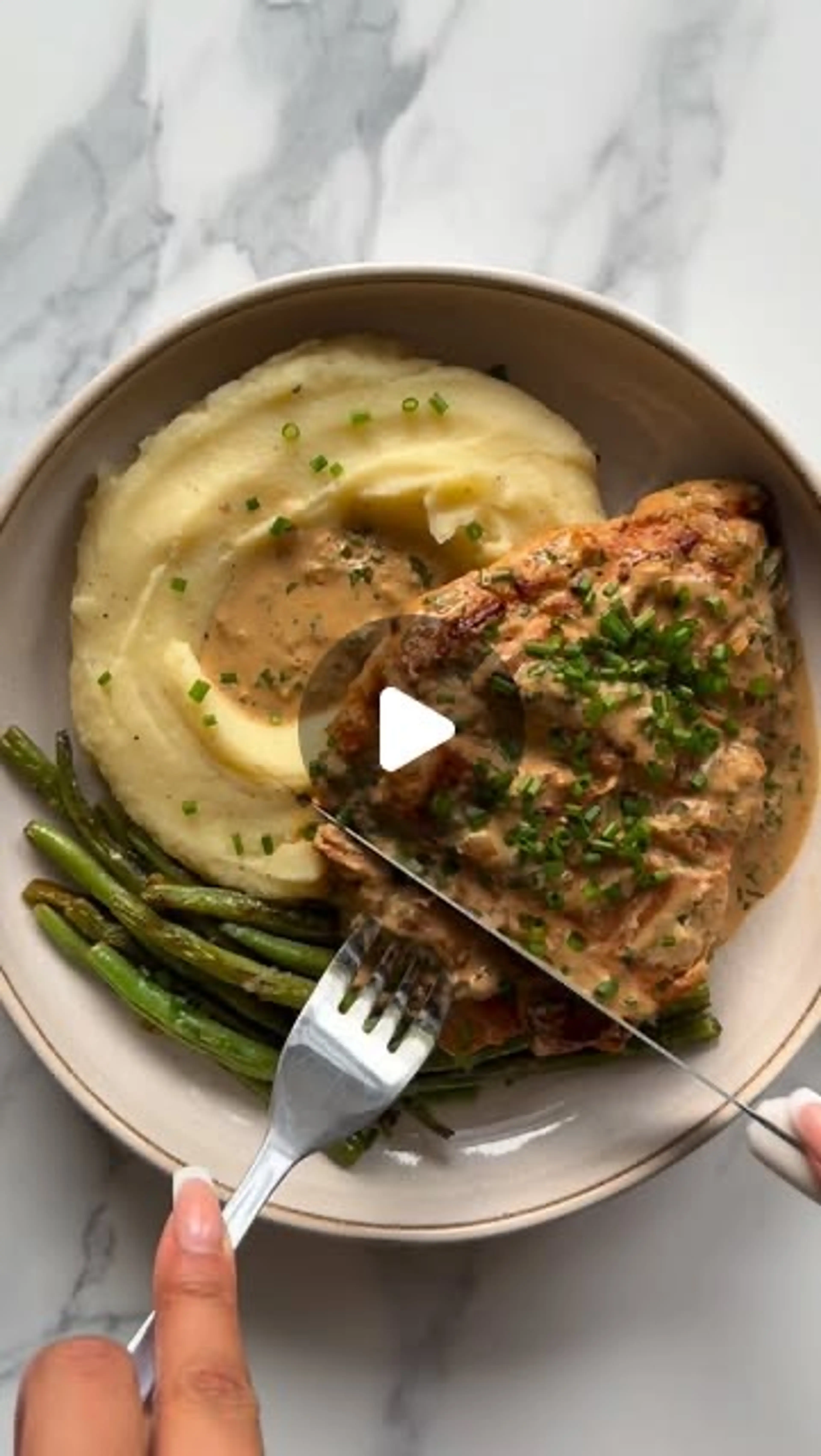 Creamy Garlic Parmesan Chicken with Mash + Greens