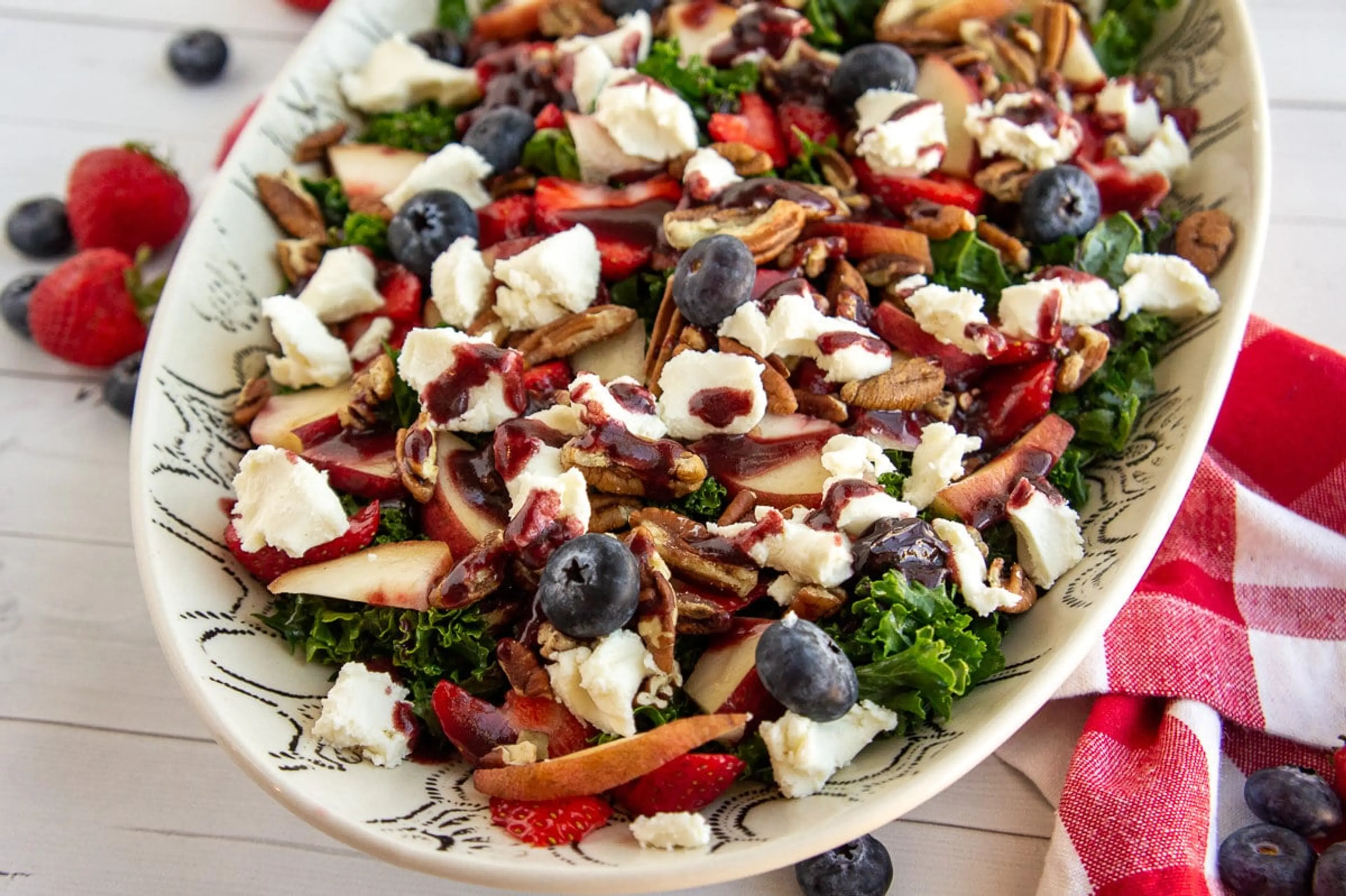 Summer Kale Salad with Blueberries