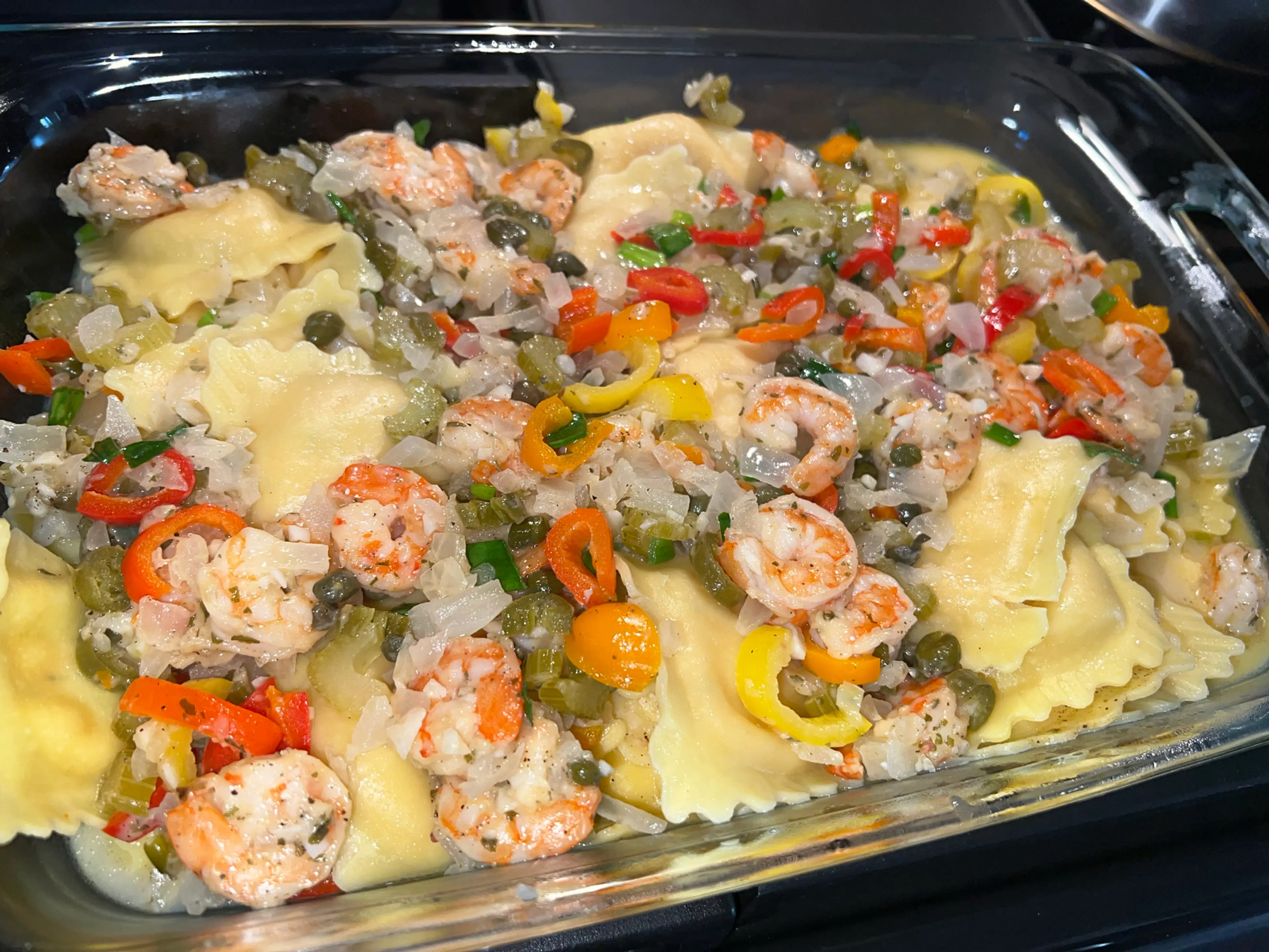 Shrimp Garlic Caper Sauce Lobster Ravioli