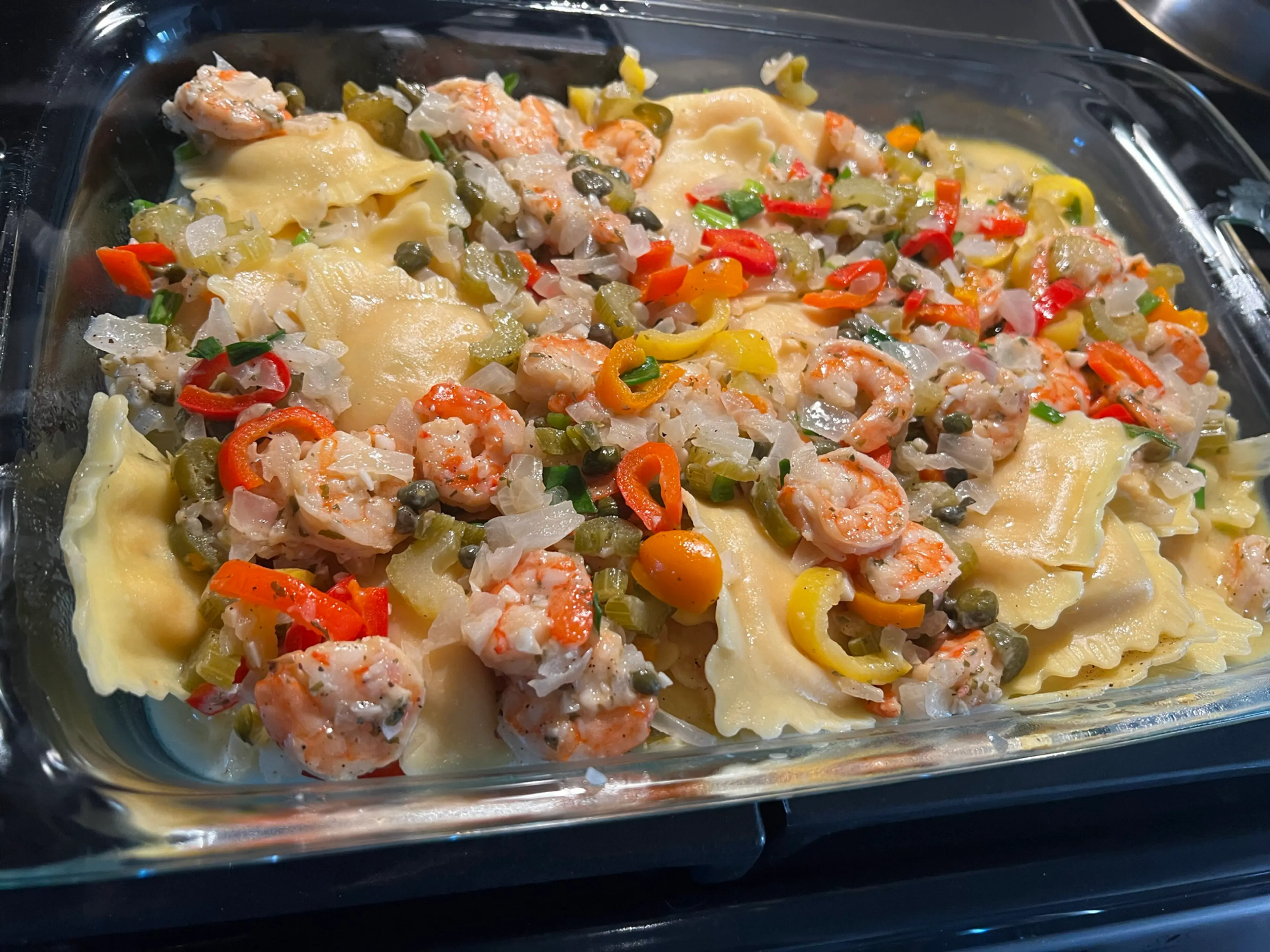 Shrimp Garlic Caper Sauce Lobster Ravioli