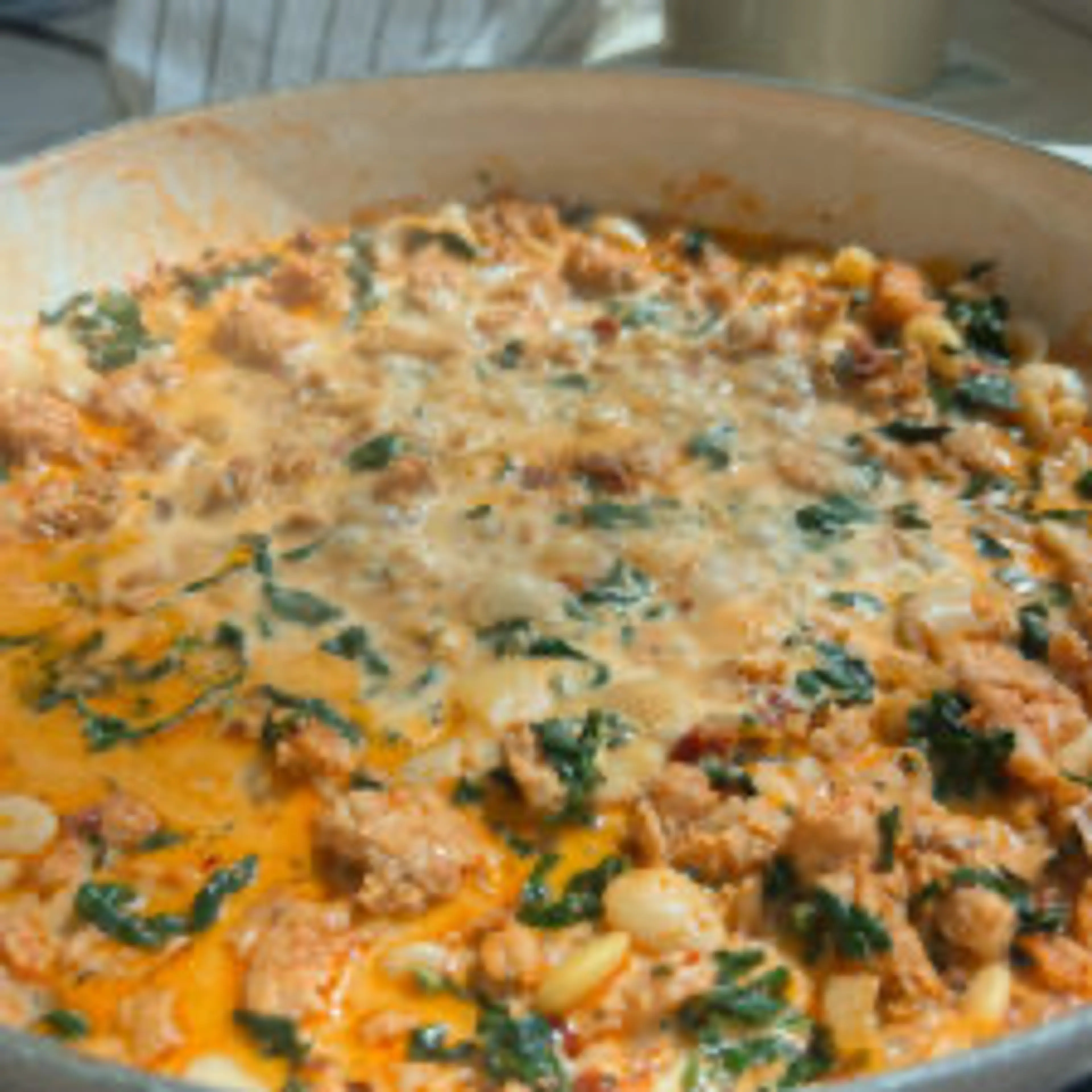 Tuscan Kale + White Bean Chicken Sausage Skillet