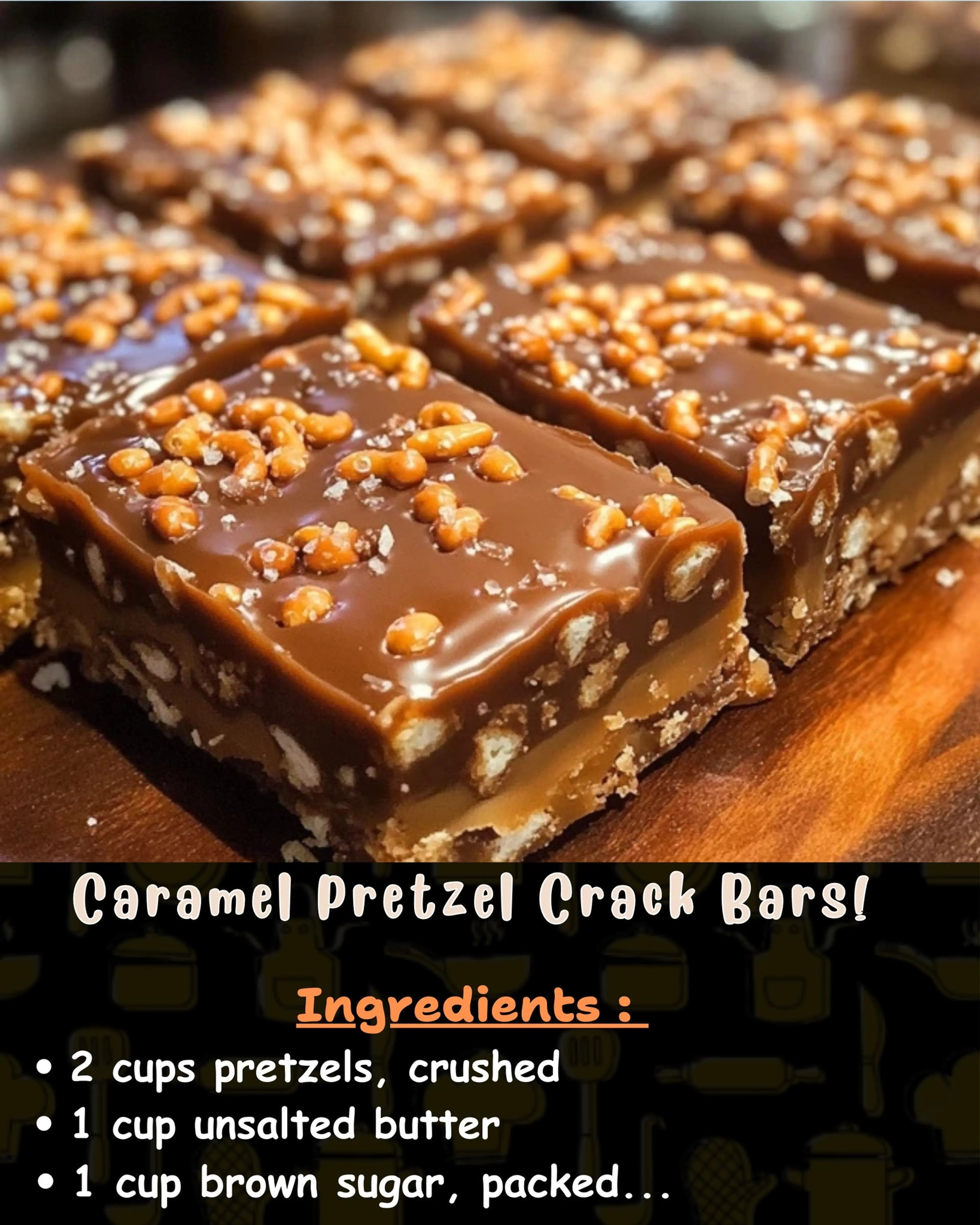 Caramel Pretzel Crack Bars