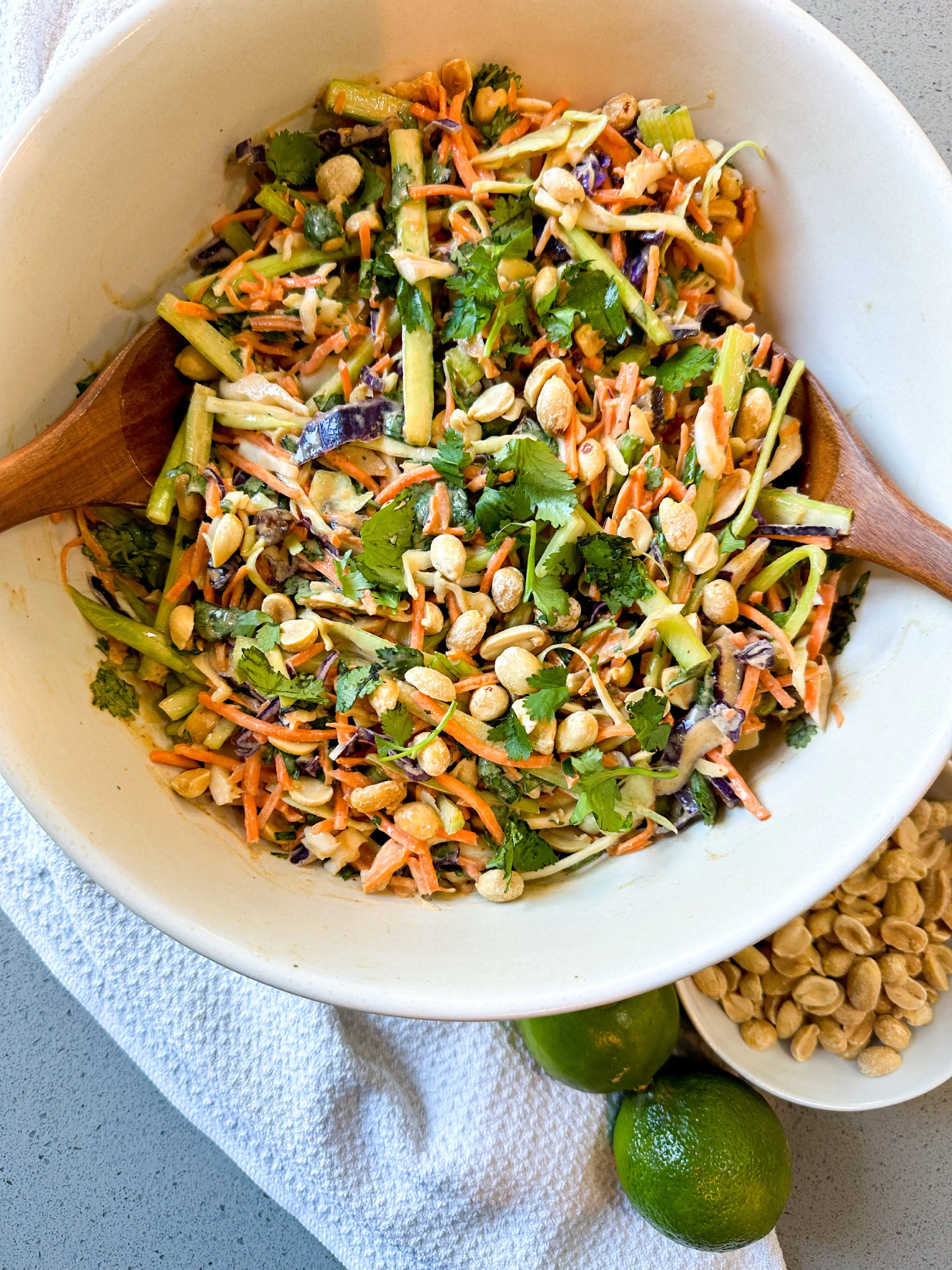 Crunchy Peanut Carrot Salad with Date Peanut Sauce