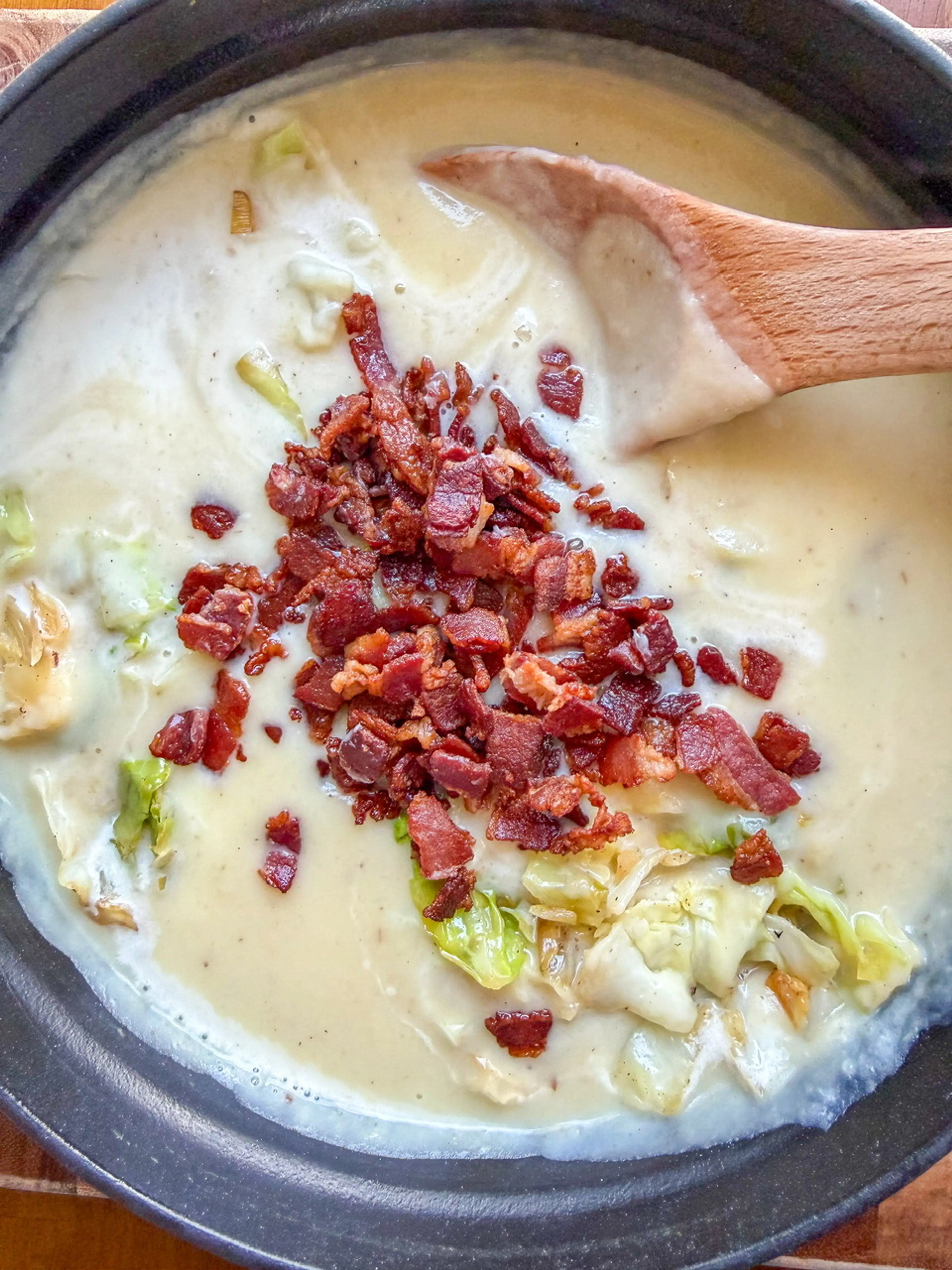 Colcannon Soup with Potato, Leek, and Cabbage