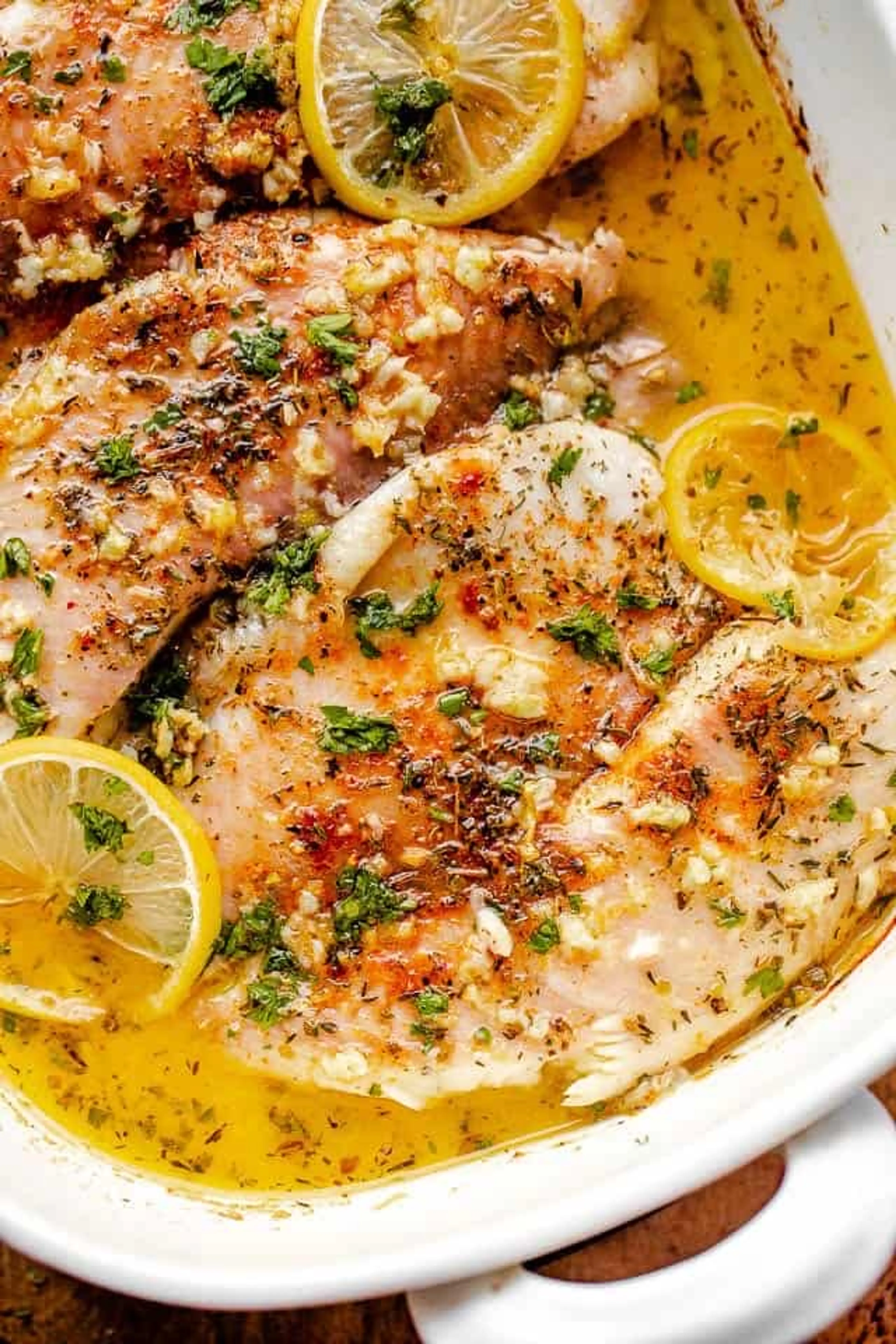 GARLIC BUTTER OVEN BAKED TILAPIA