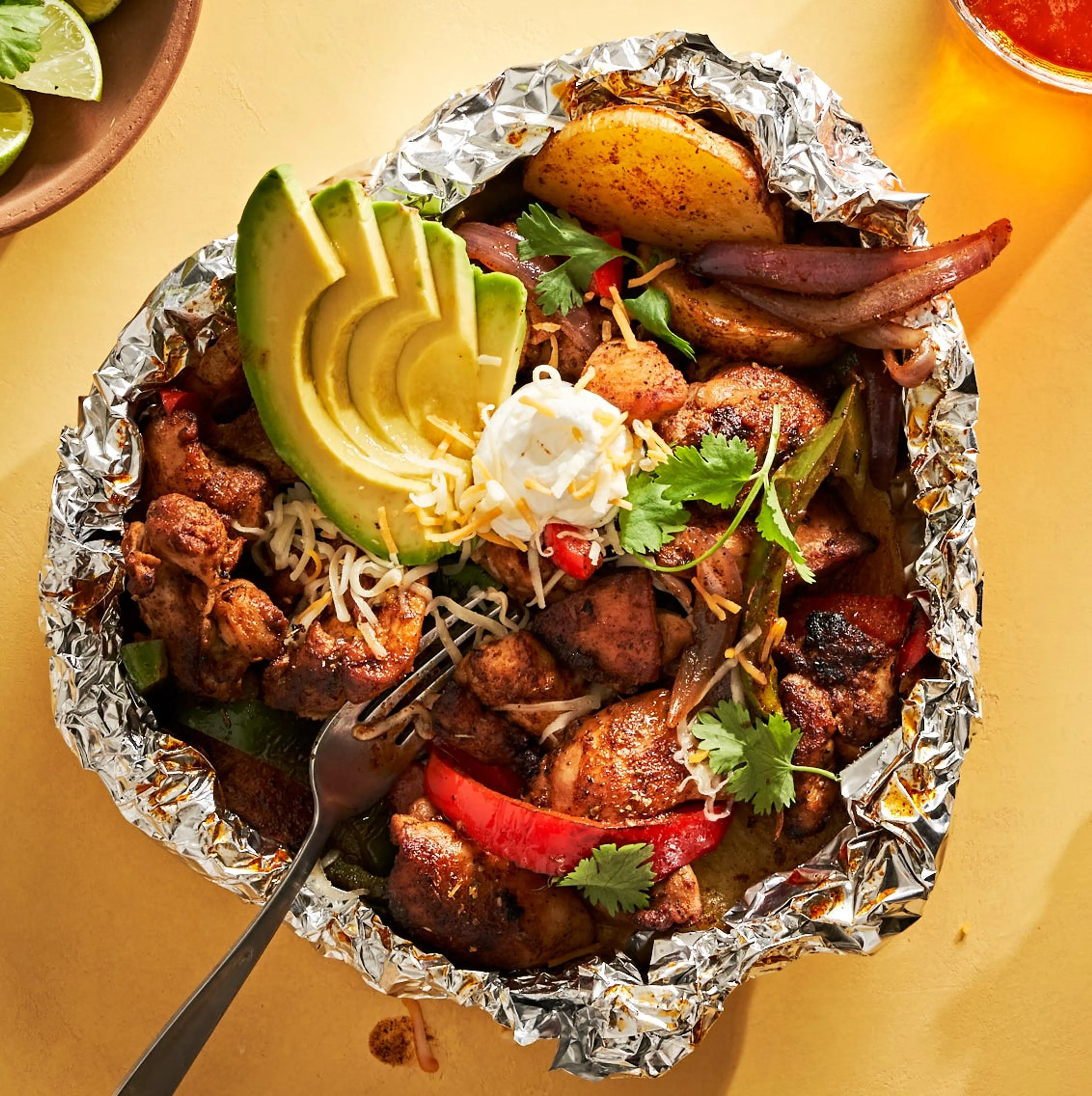 Tex Mex Chicken Fajita Foil Packets