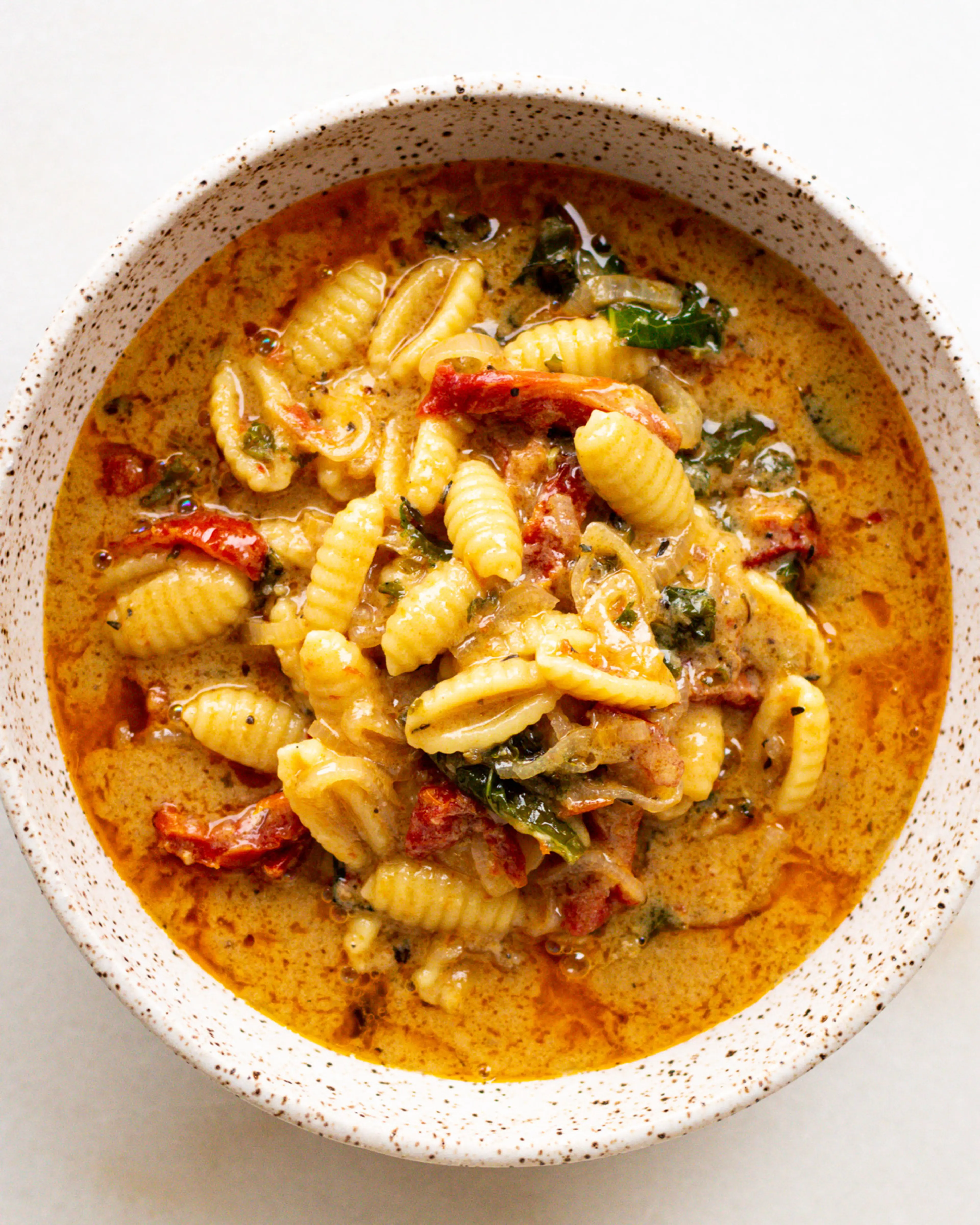 Brothy Cavatelli with Sundried Tomatoes & Parmesan