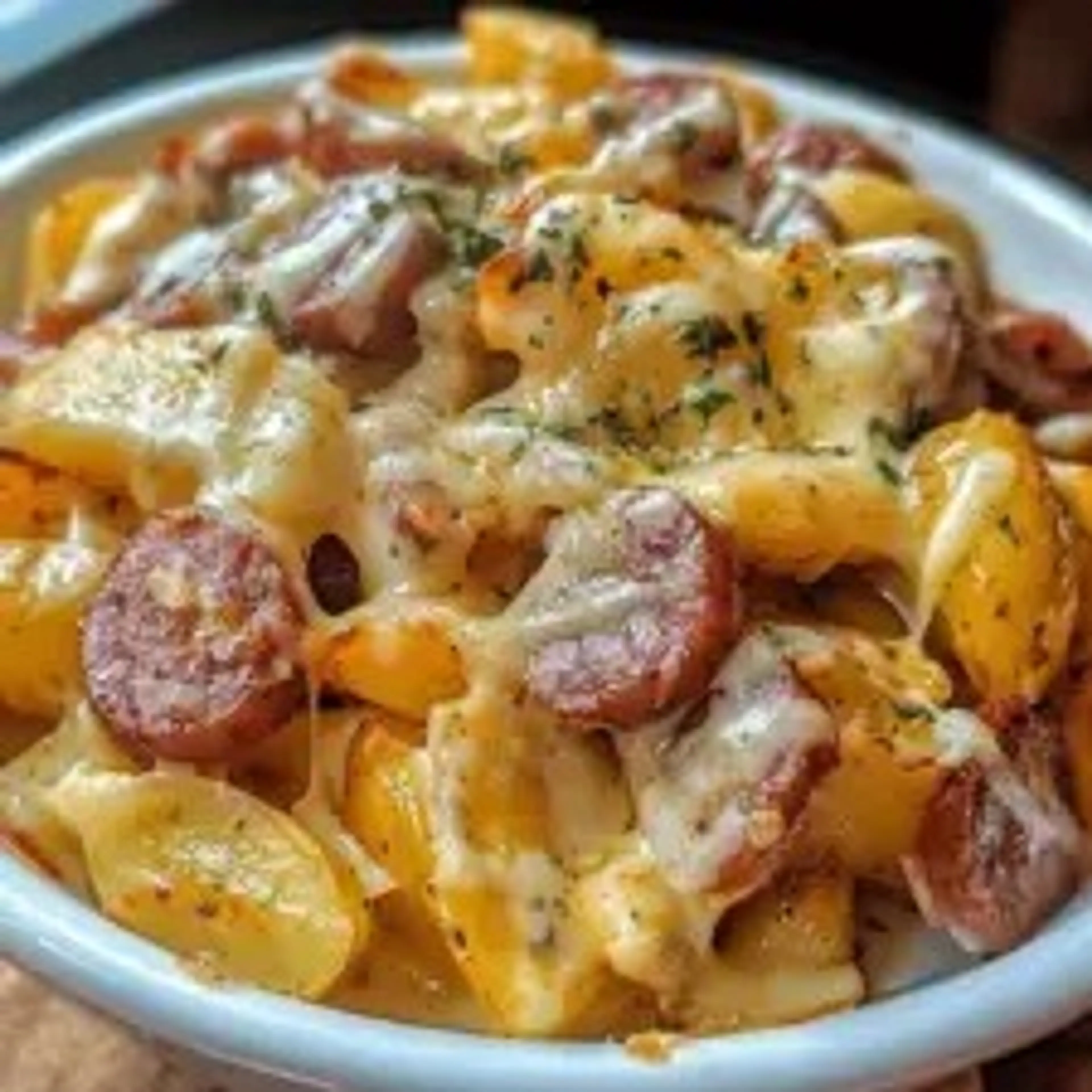 Cheesy Ranch Potatoes and Smoked Sausage | Umami