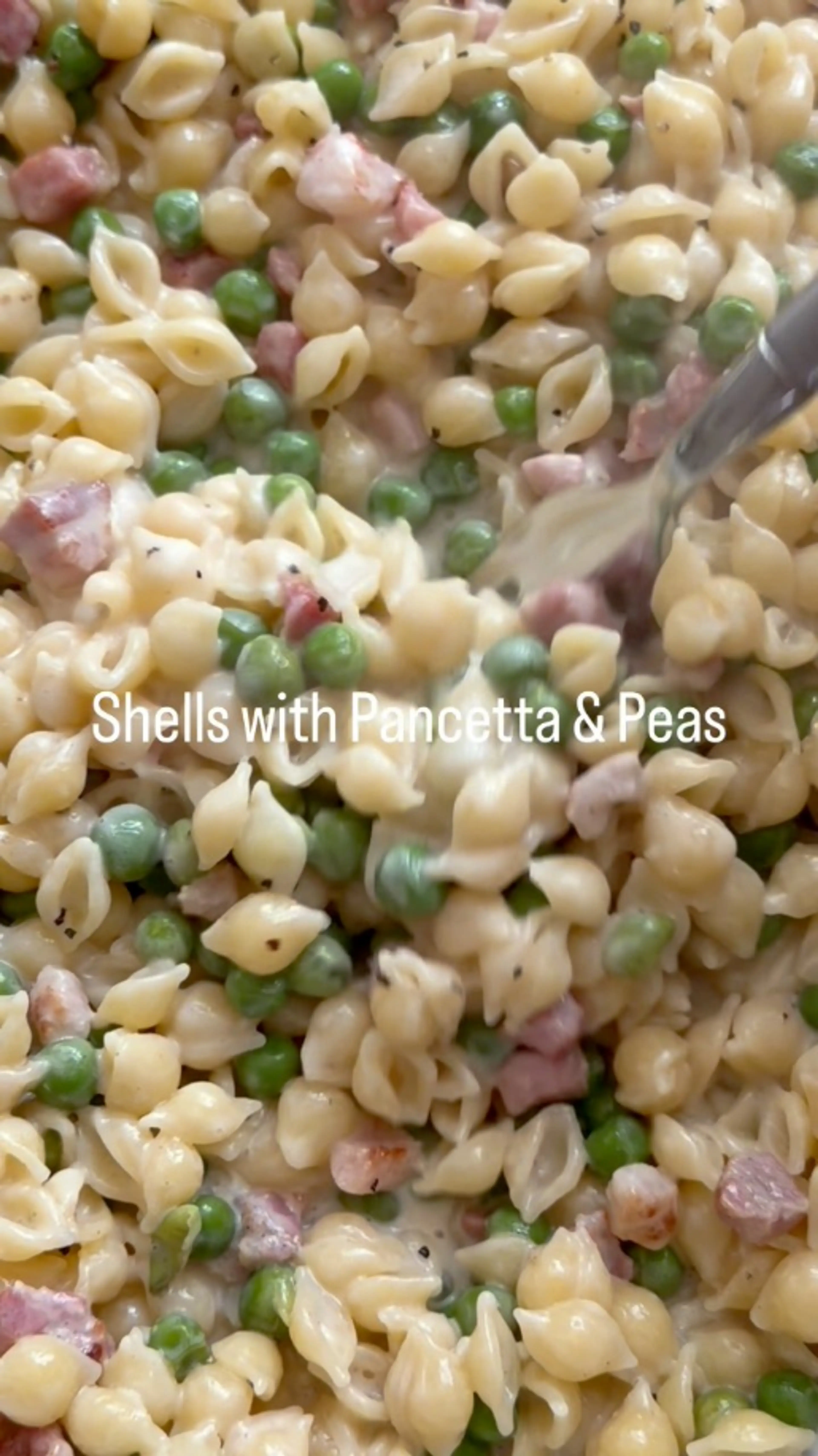 Shells with Pancetta and Peas