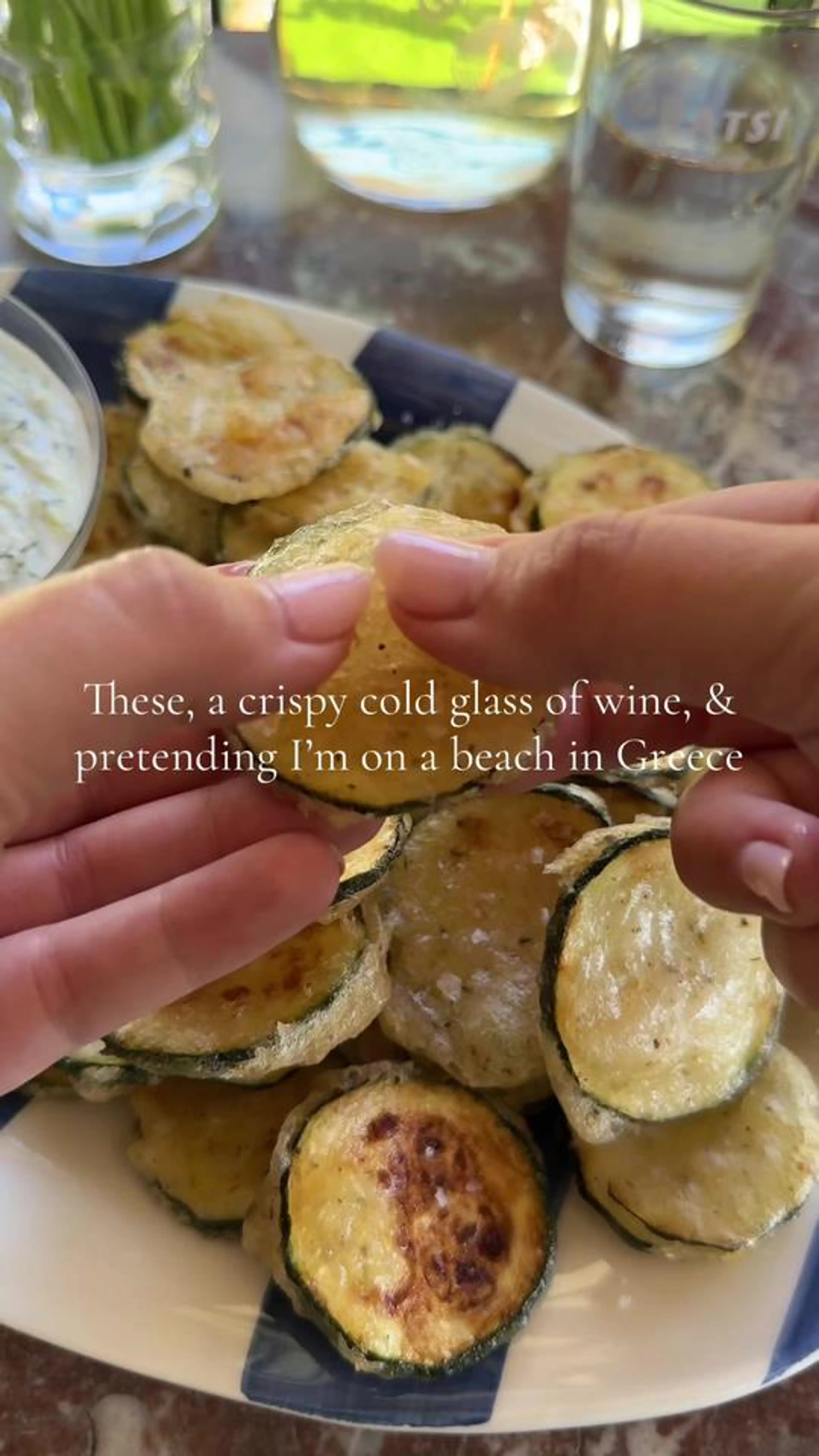 Fried Zucchini and Tzatziki for Aperitivo