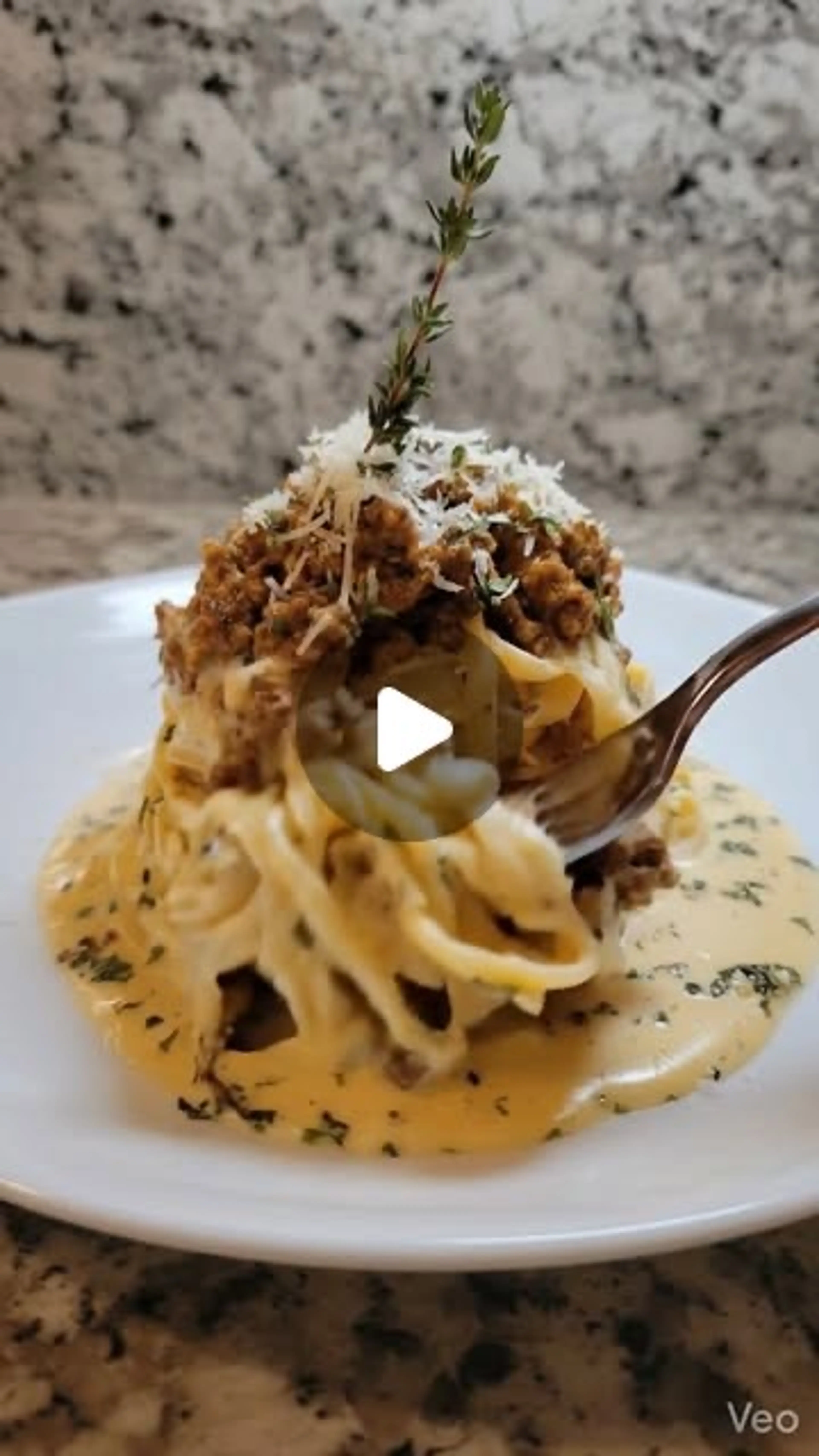 Garlic Butter Parmesan Beef Linguine in Rich Cream Sauce