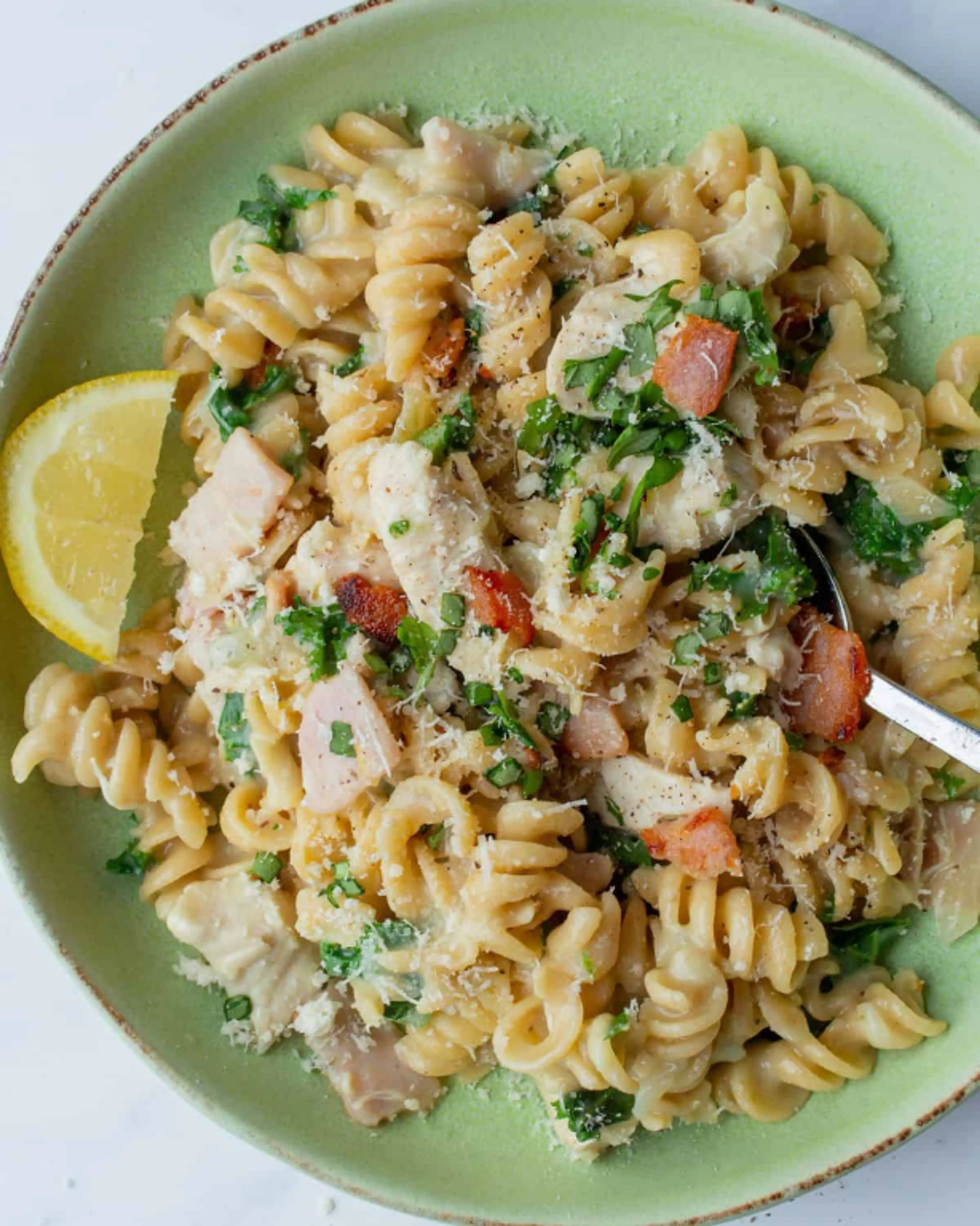 Creamy Chicken & Bacon Pasta (One-Pot and Healthy)