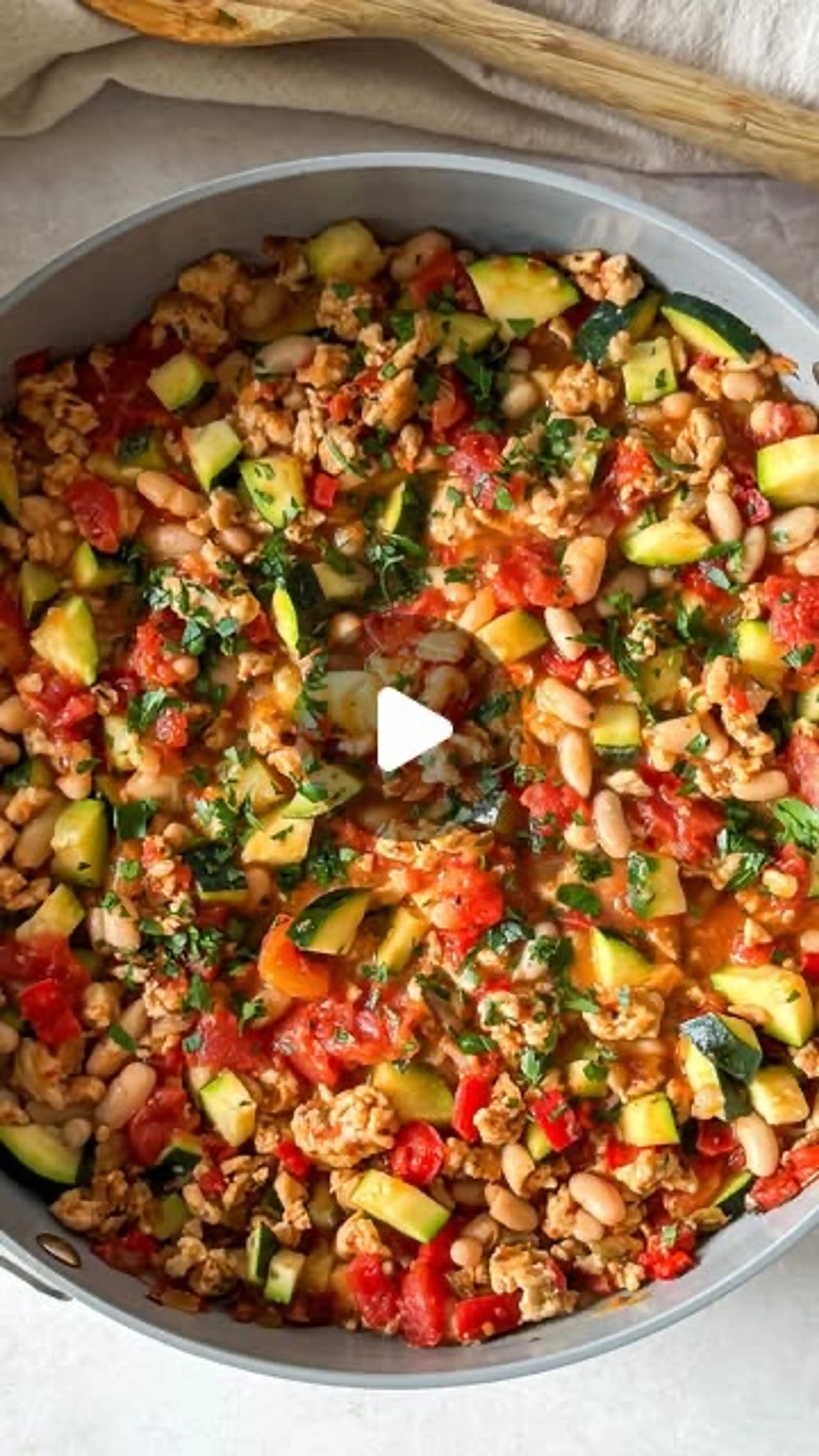 Turkey, Zucchini & White Bean Skillet