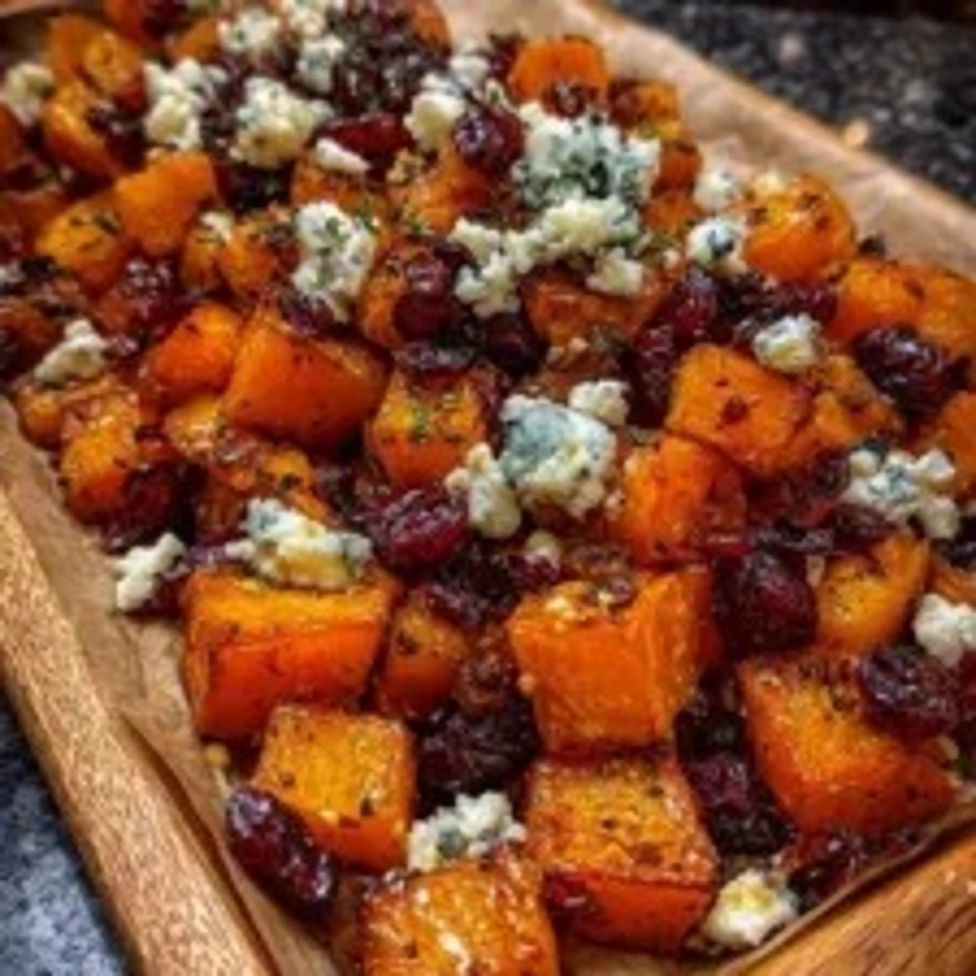 Caramelized Butternut Squash with Gorgonzola and Cranberry-B