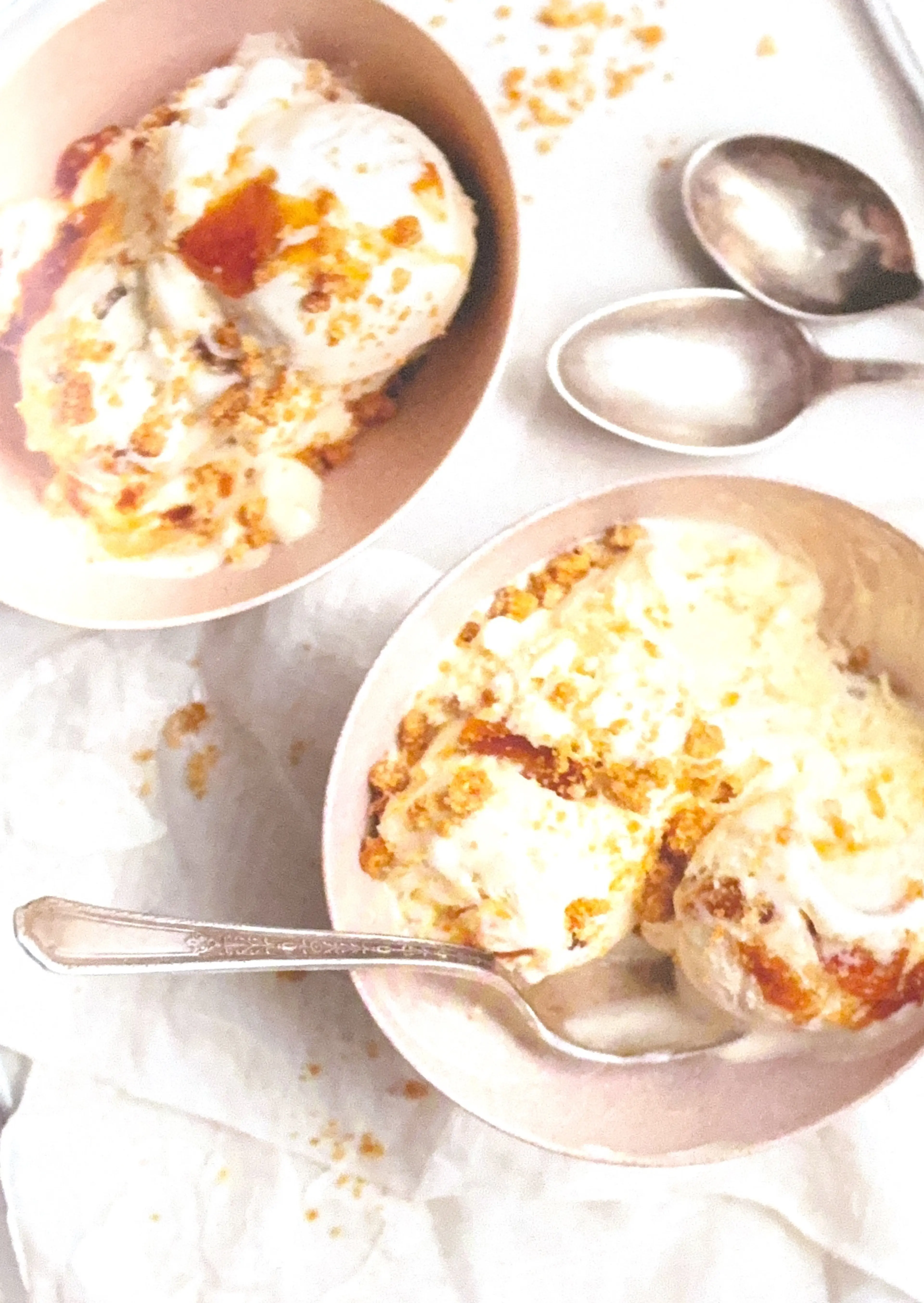 No-Churn Peach Crumble Ice Cream