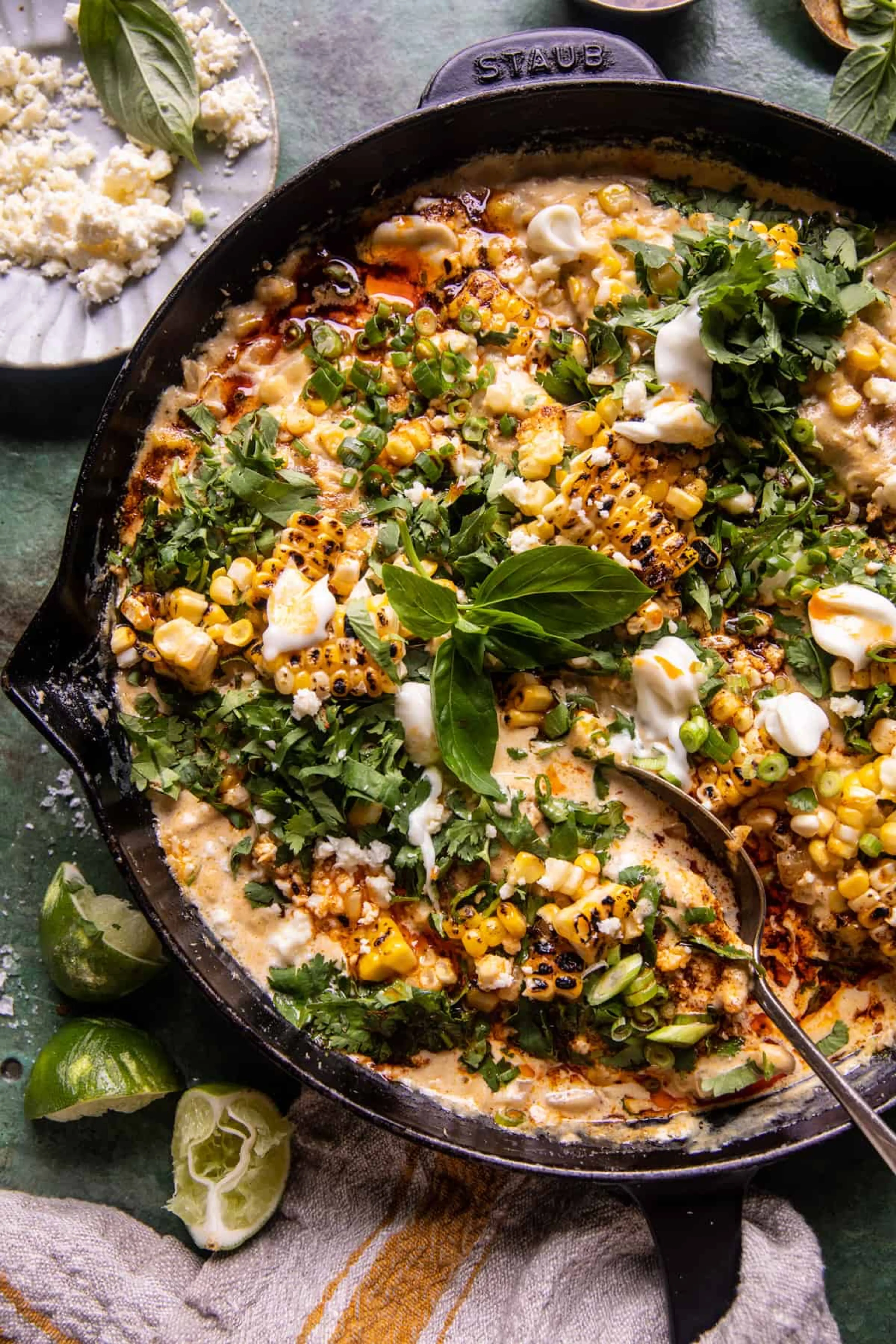 Skillet Creamed Street Corn Chicken