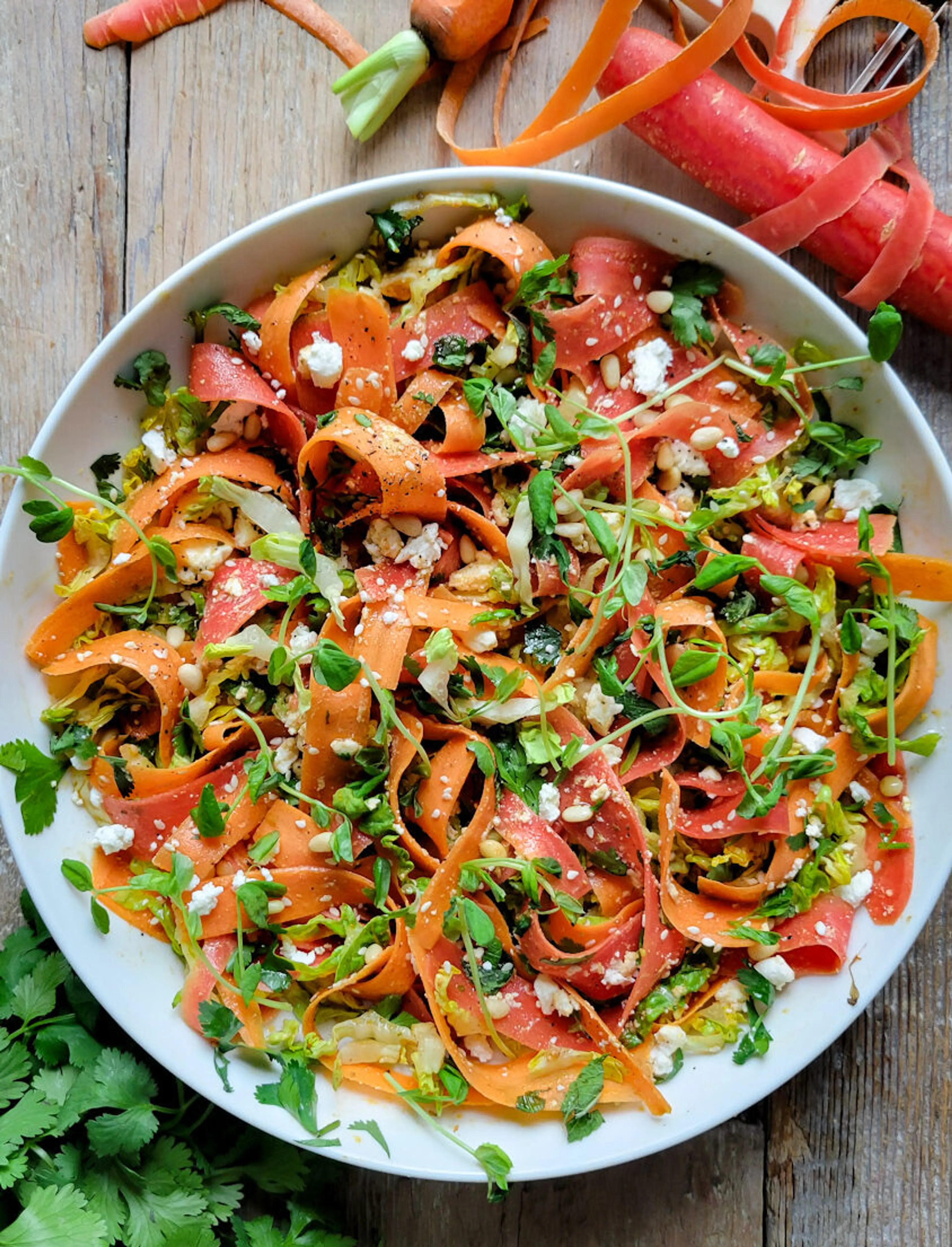 Levantine Inspired Carrot Ribbon Salad