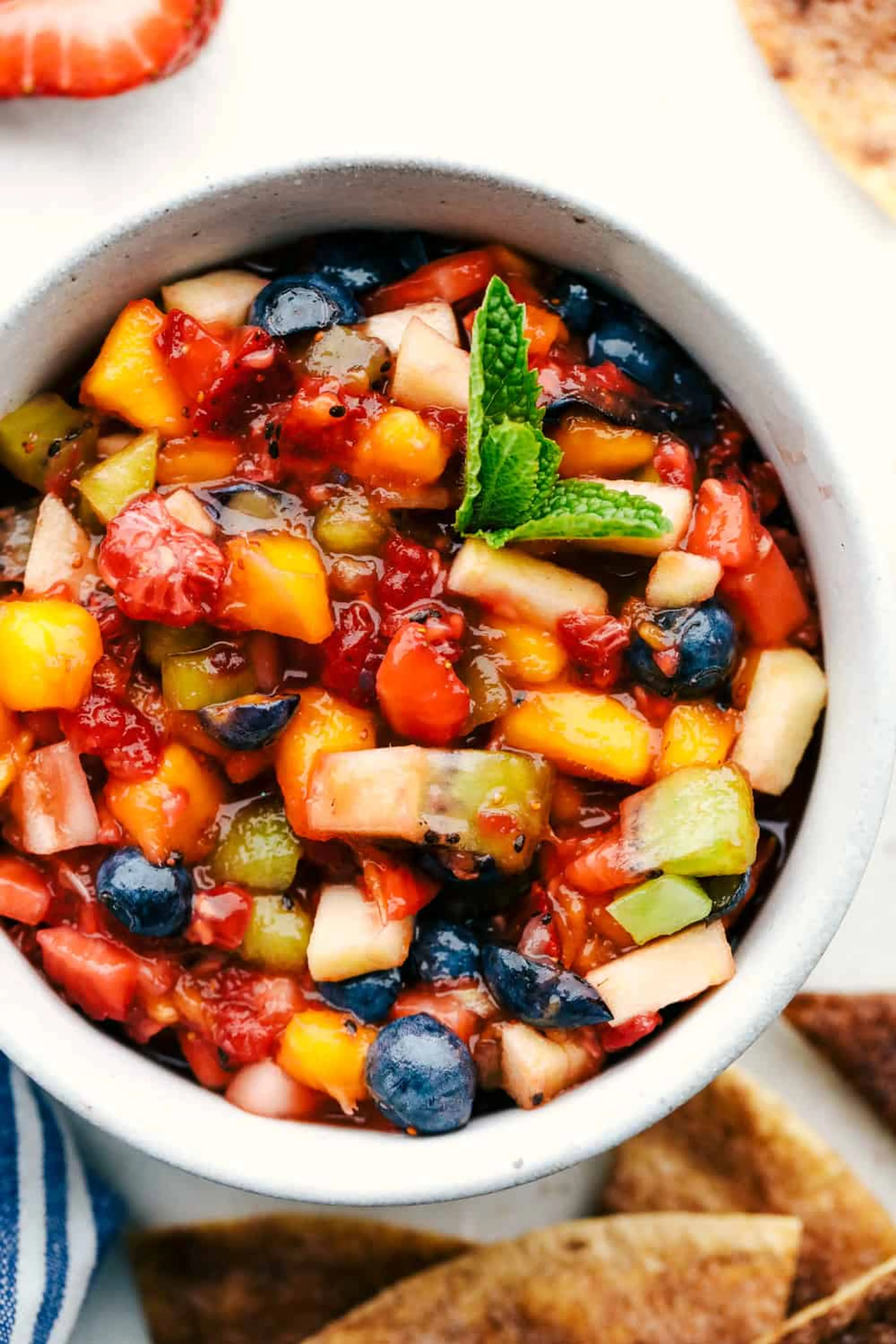 Fruit Salsa with Cinnamon Pita Chips
