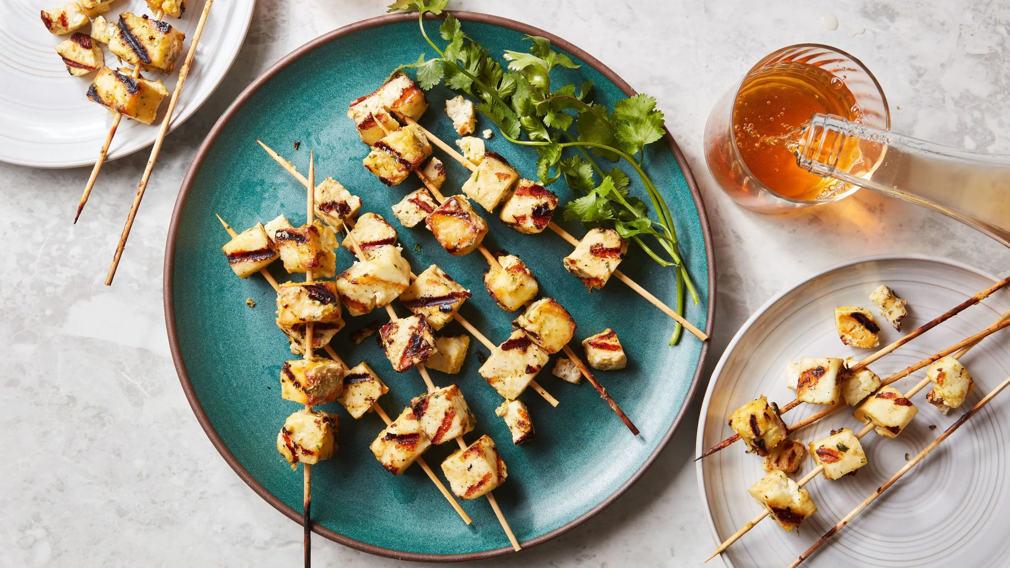 Hariali Paneer Tikka (Green Paneer Skewers)