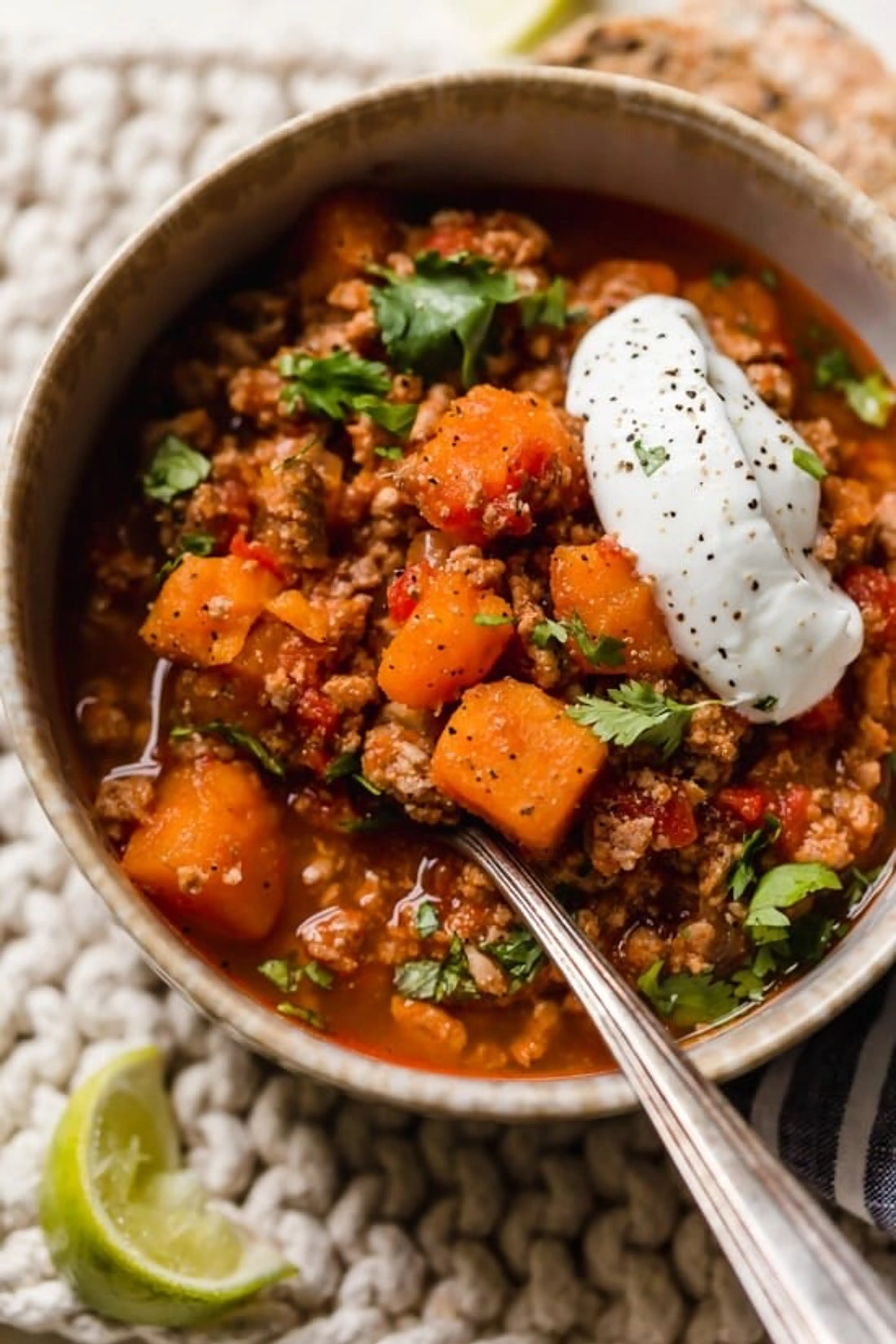 No Bean Beef and Sweet Potato Chili