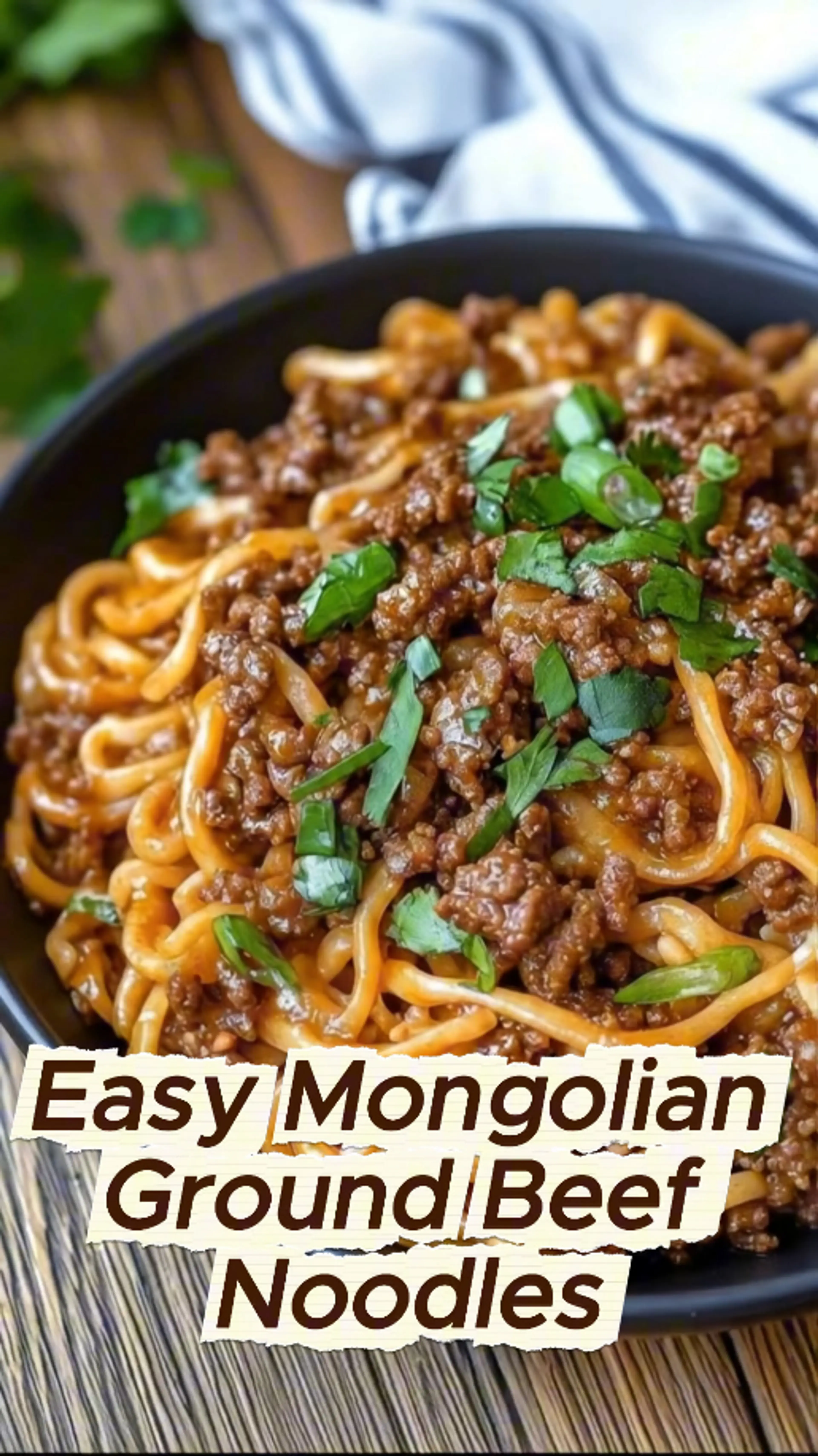 Easy Mongolian Ground Beef Noodles