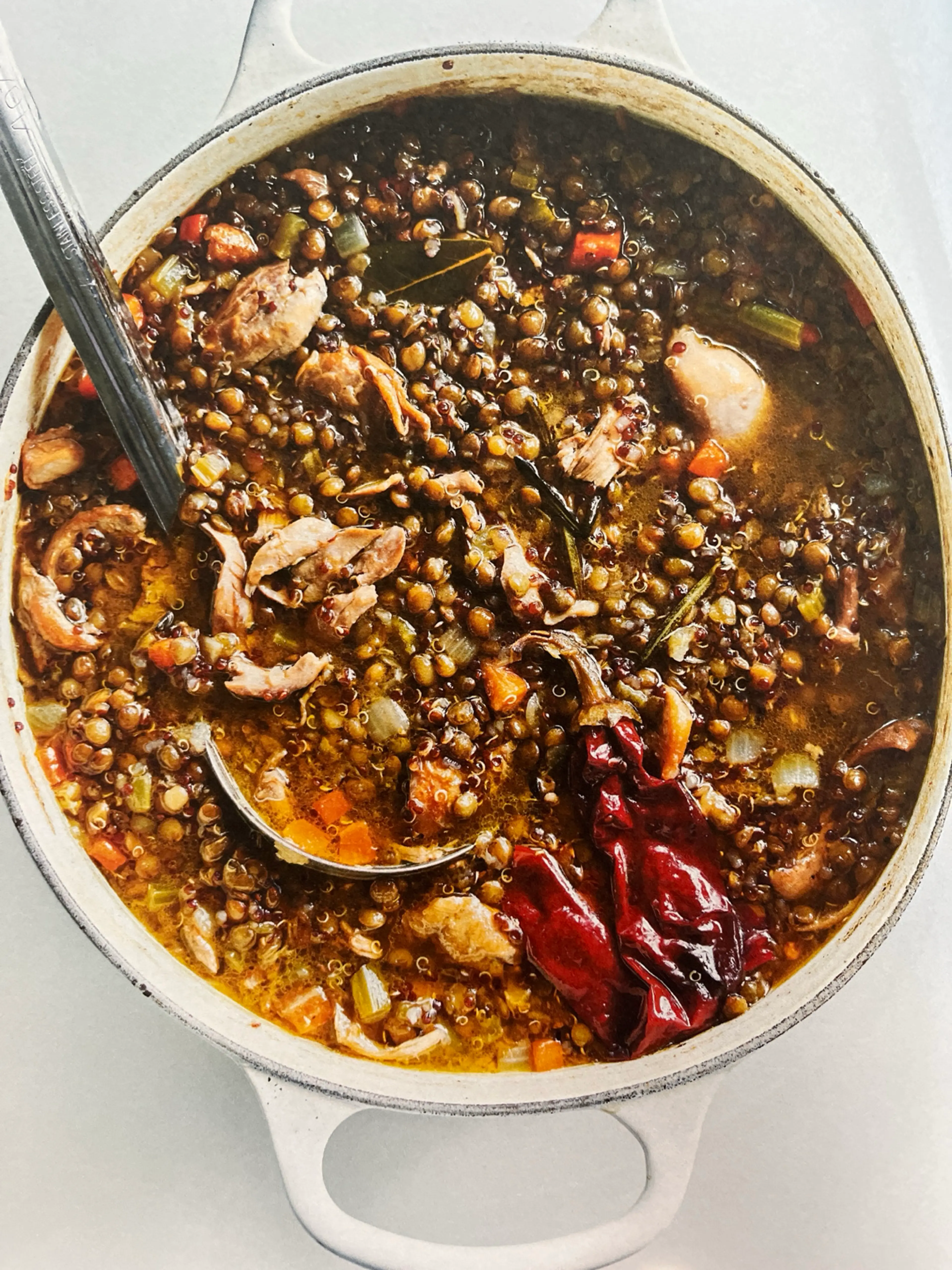 Quinoa and Chicken Soup with French Lentils and Herbs