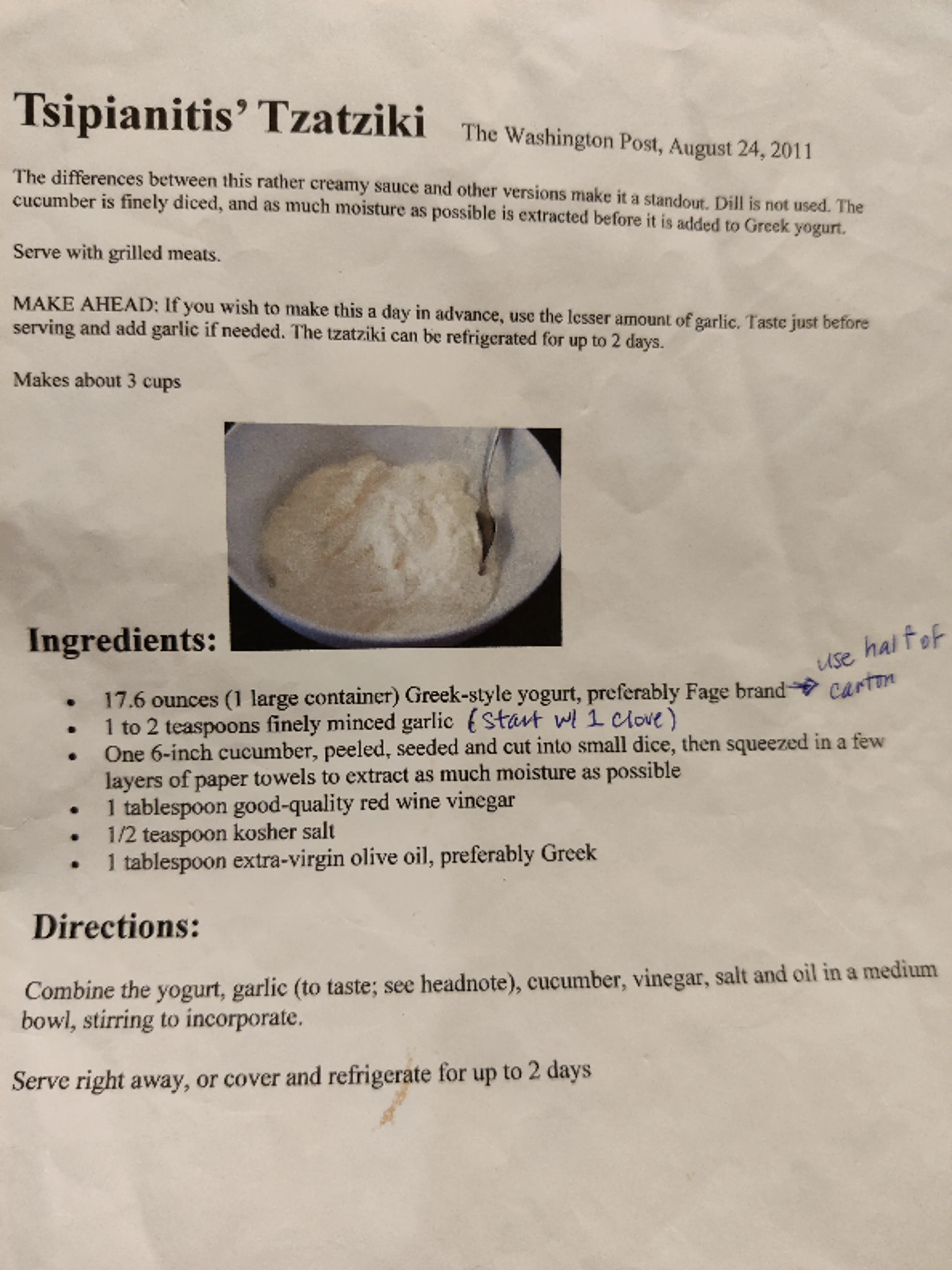 Greek Tzatziki Sauce