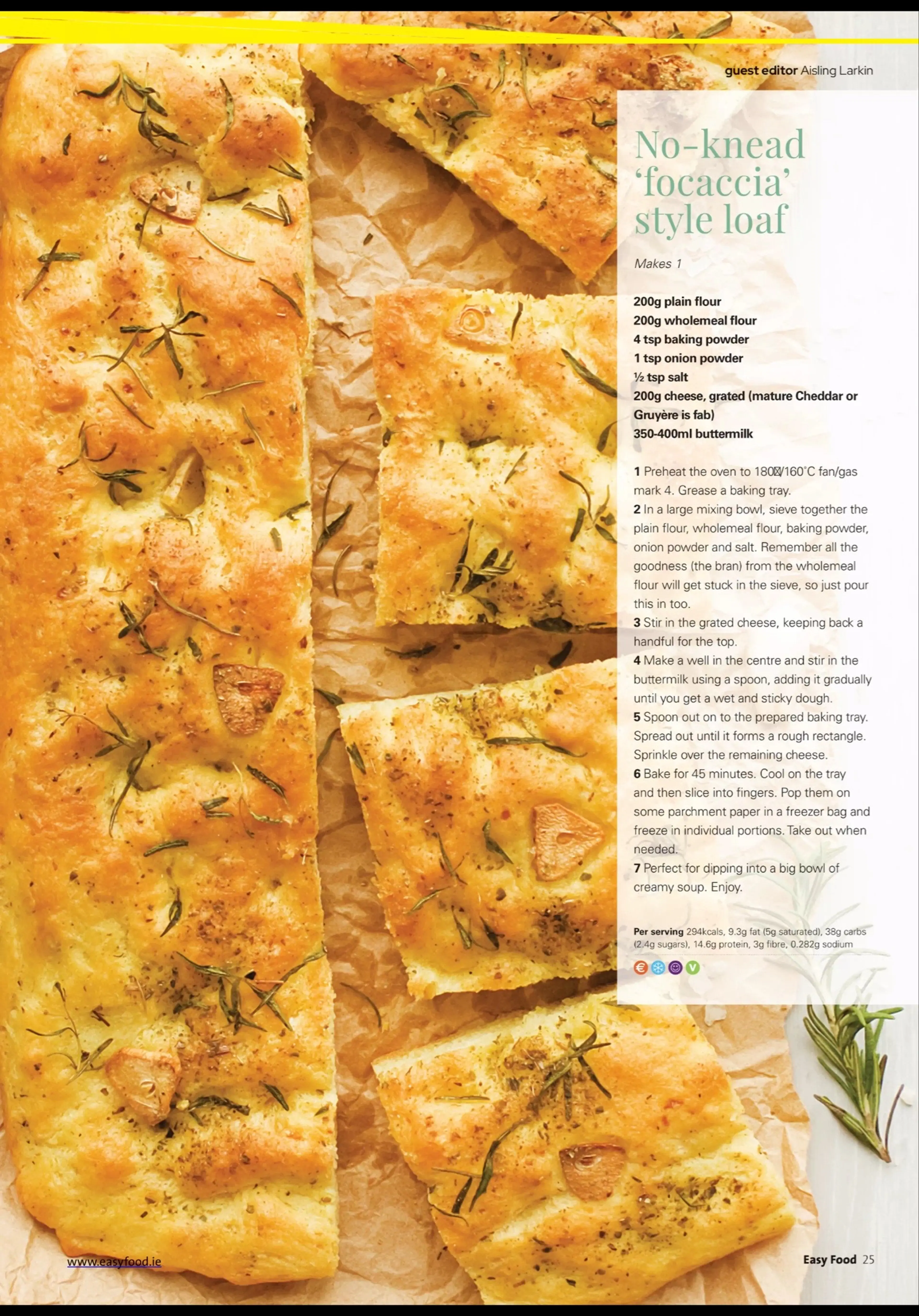 No Knead Focaccia Style Loaf