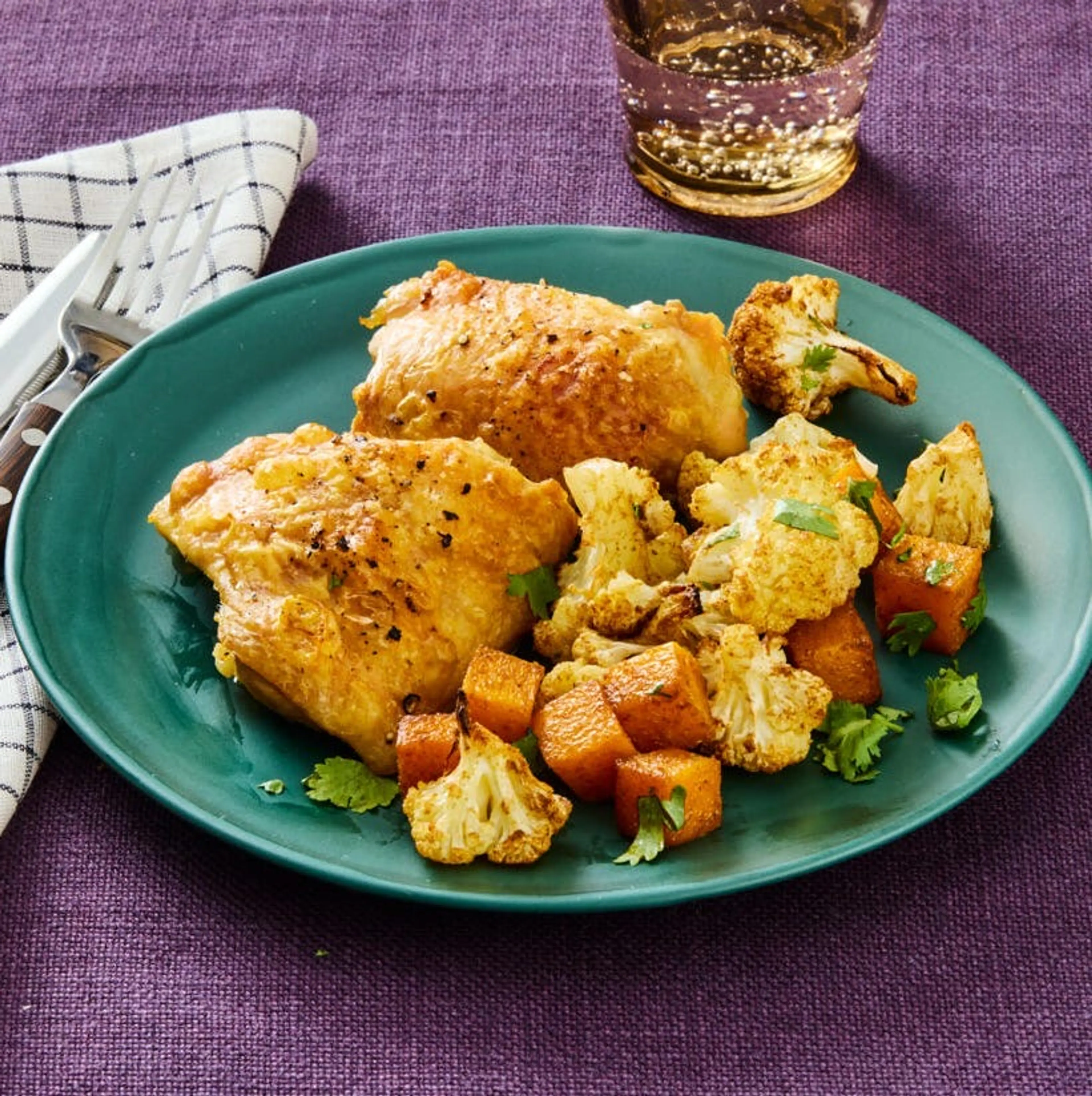 Sheet Pan Chicken with Butternut Squash and Cauliflower
