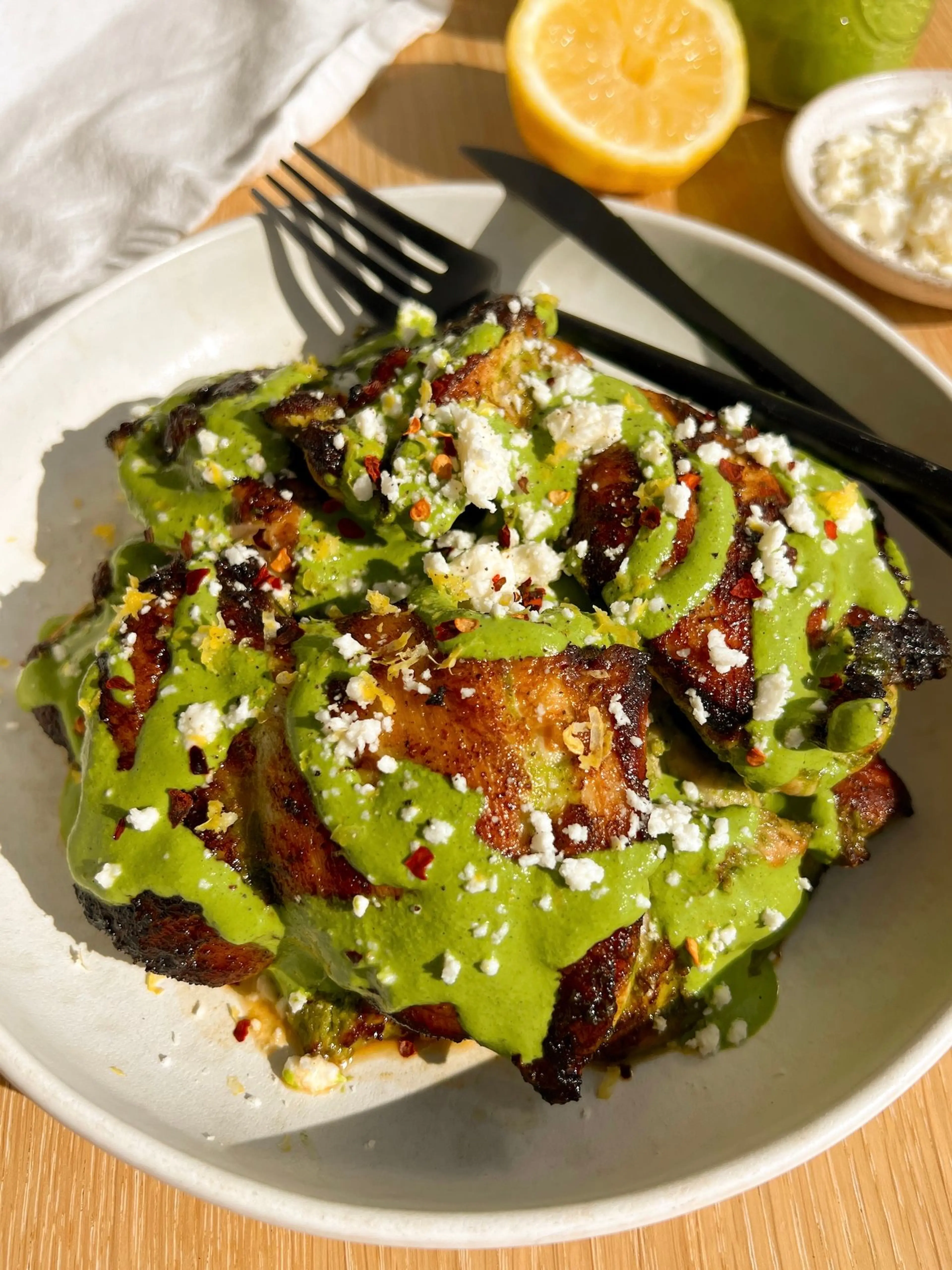 Green Goddess Chicken Thighs