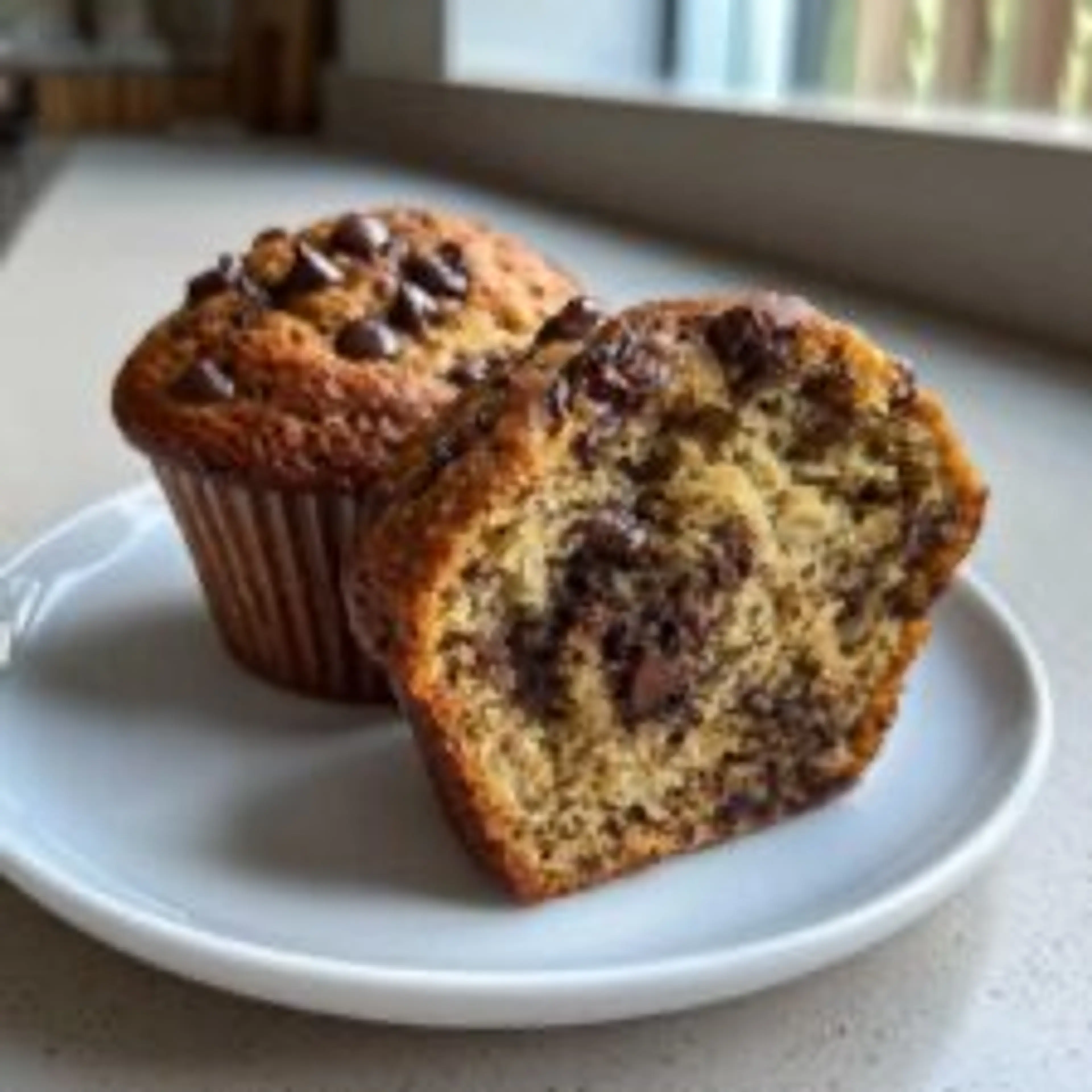 Moist, Bakery-Style Banana Chocolate Chip Muffins (One-Bowl