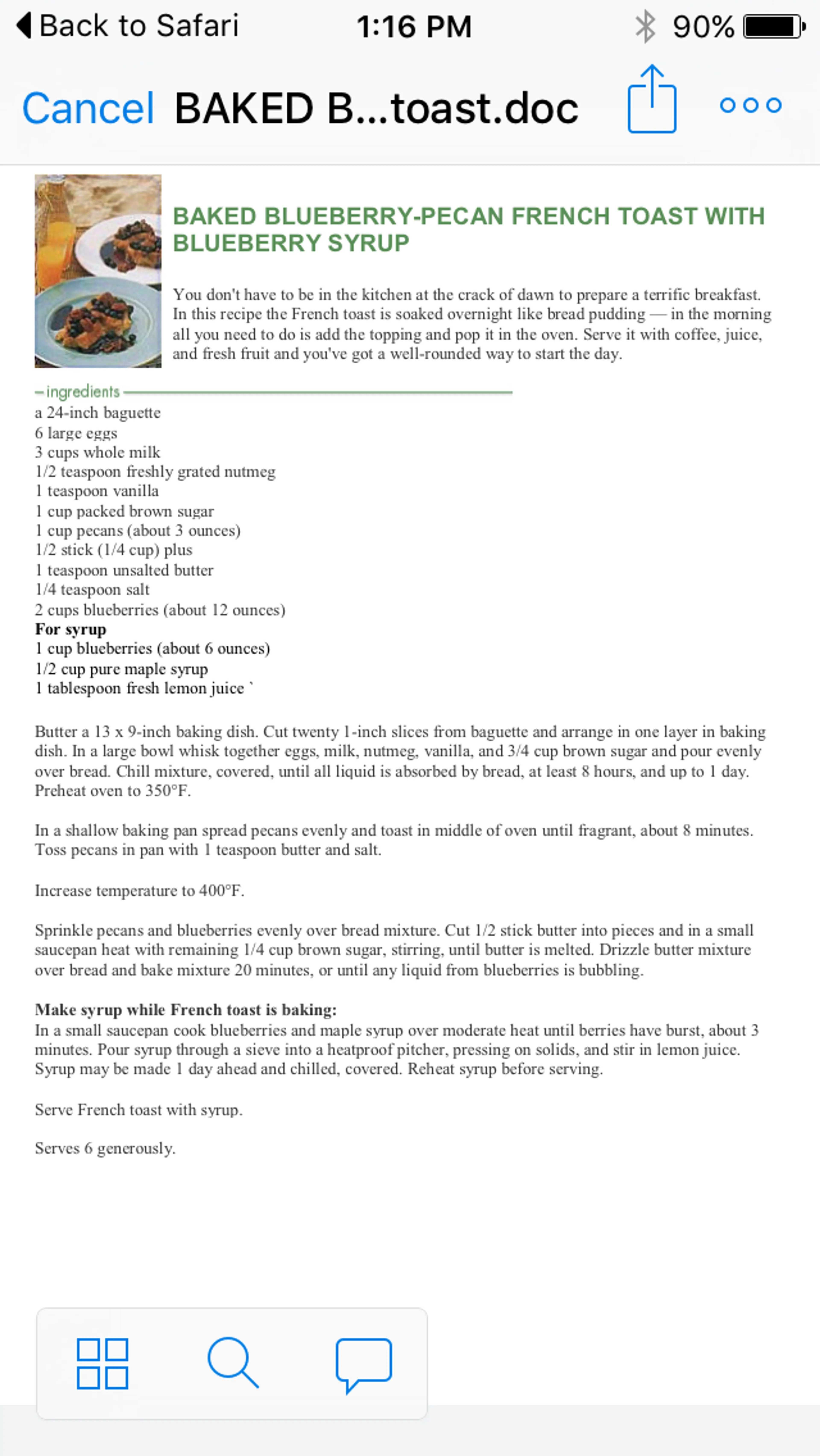 Marcia’s French Toast Bake