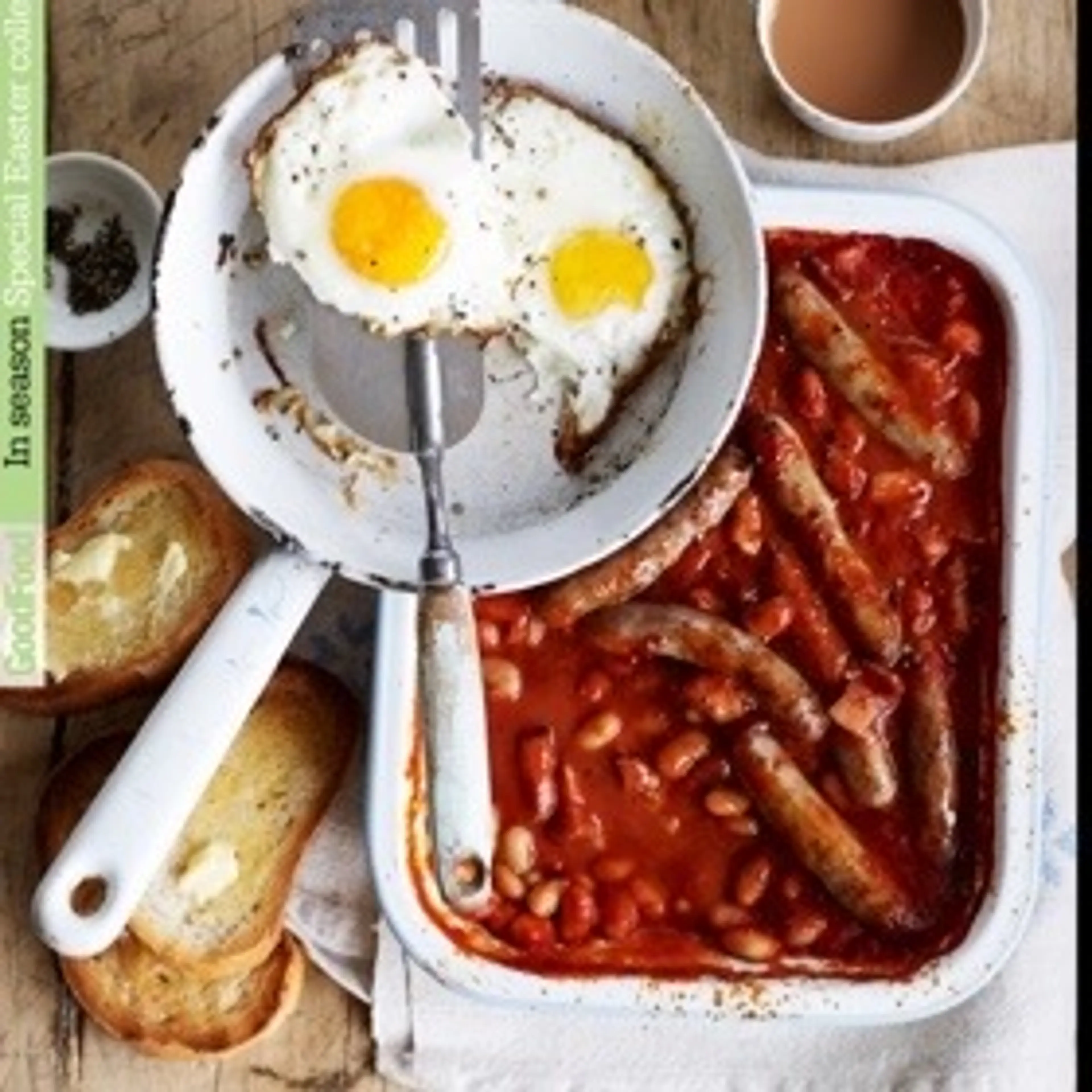 Sausage, bean & bacon bake