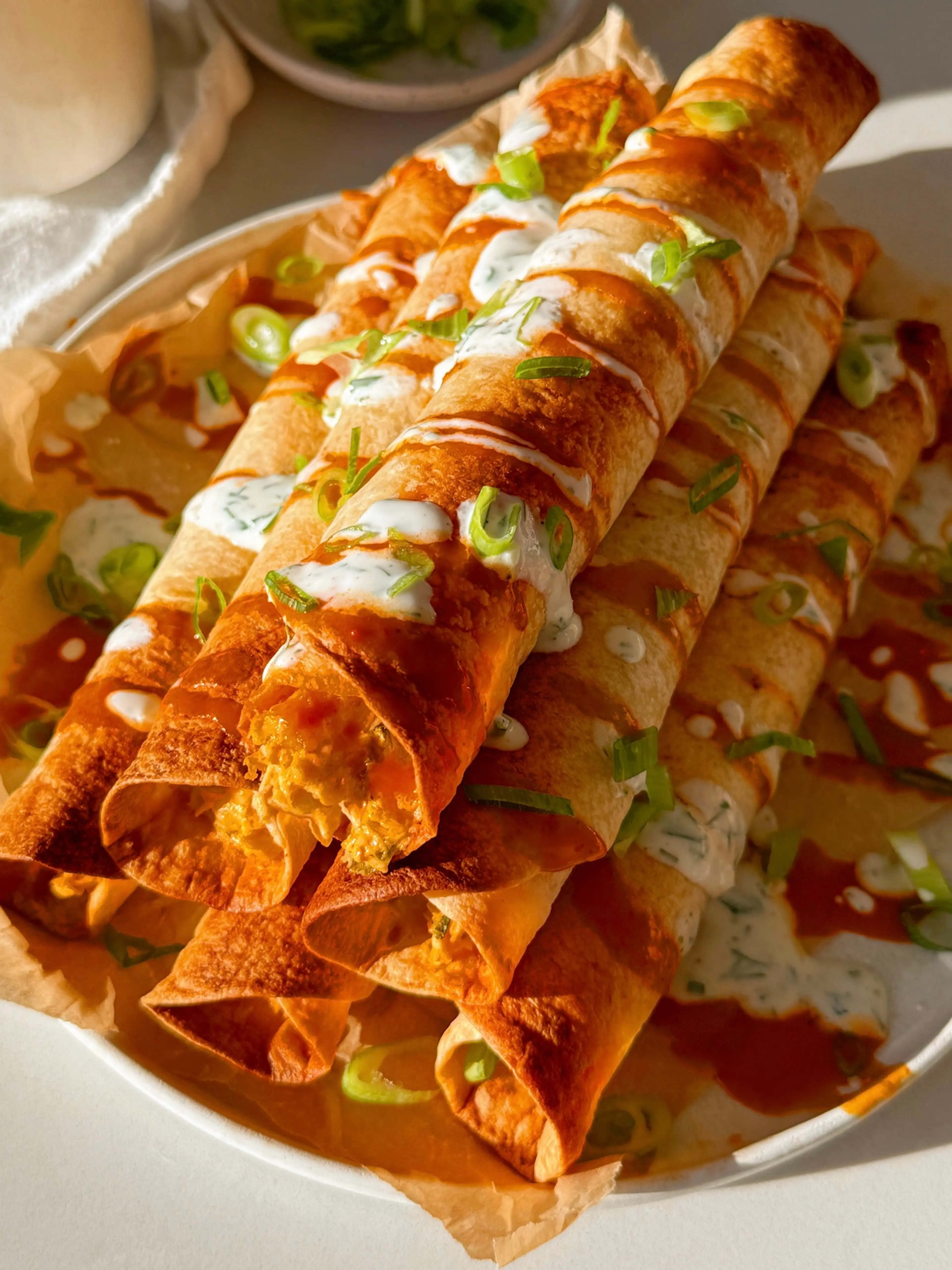 Baked Buffalo Chicken Taquitos