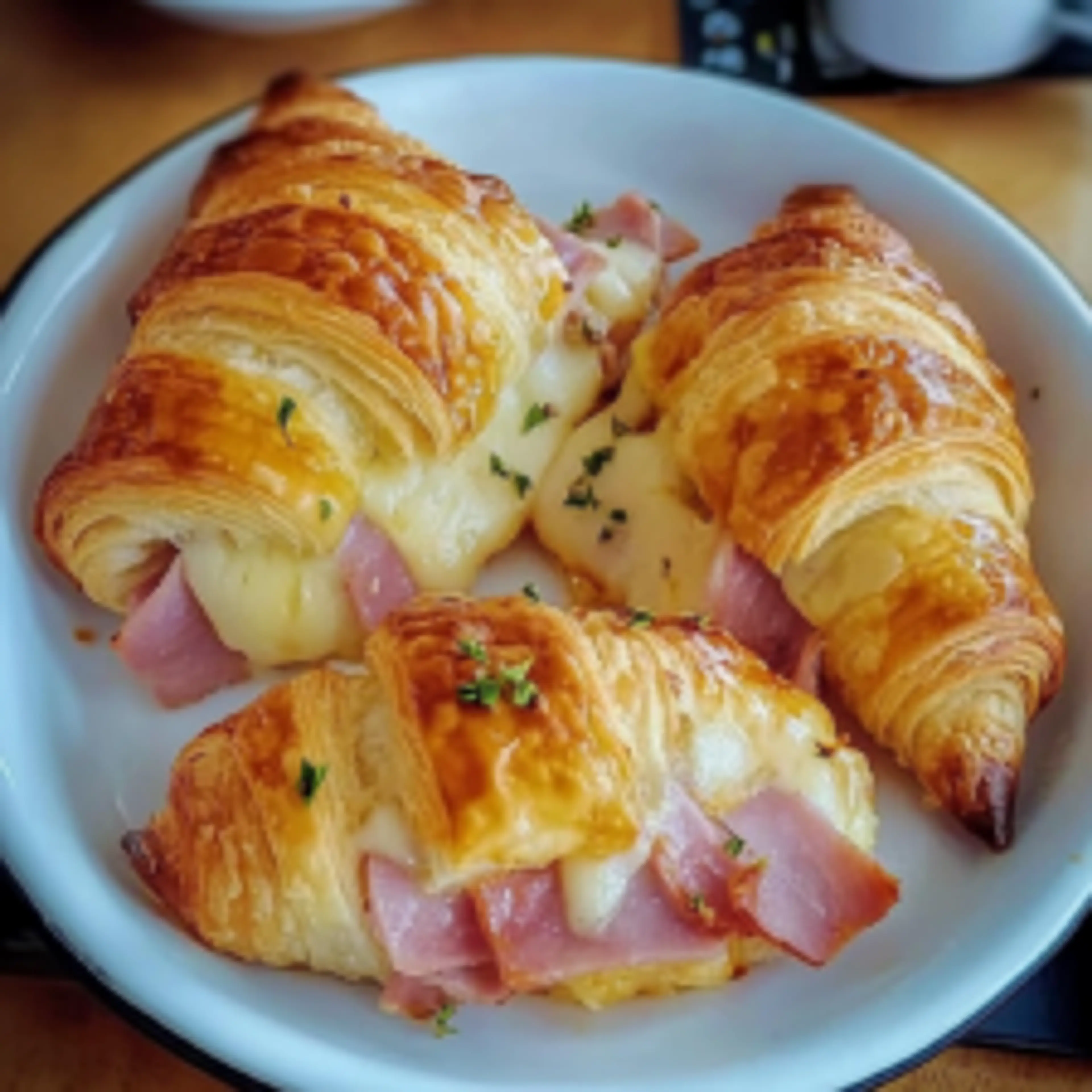 Baked Ham and Cheese Croissants