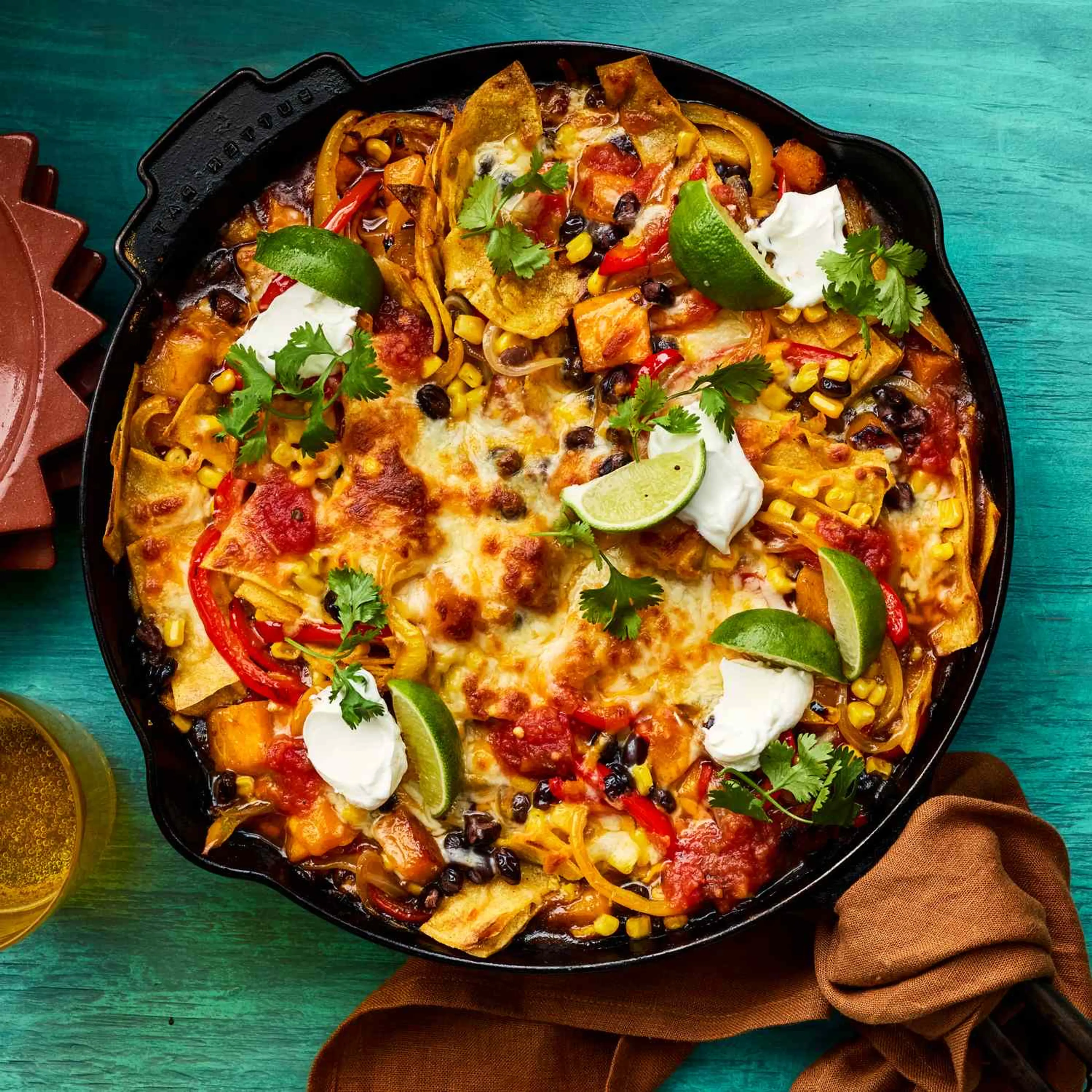 Butternut Squash & Black Bean Enchilada Skillet