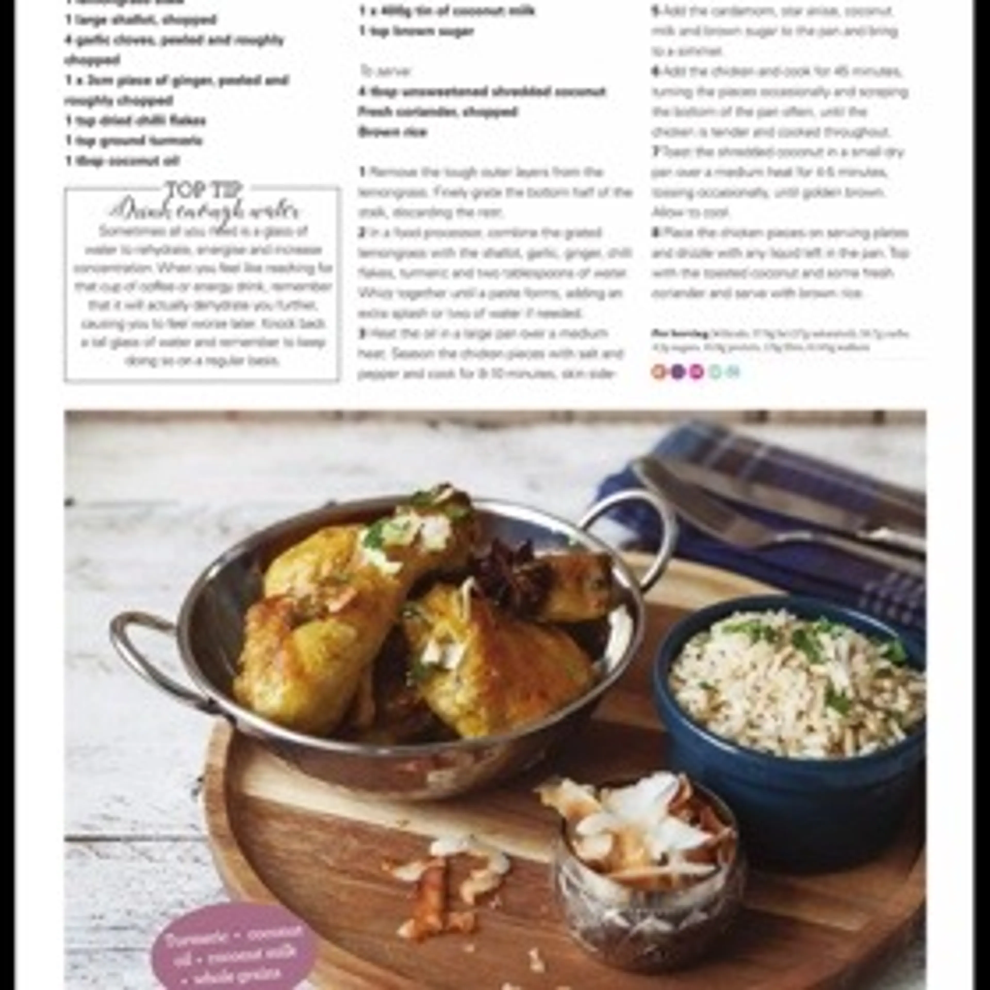 Curried chicken legs with coconut and turmeric