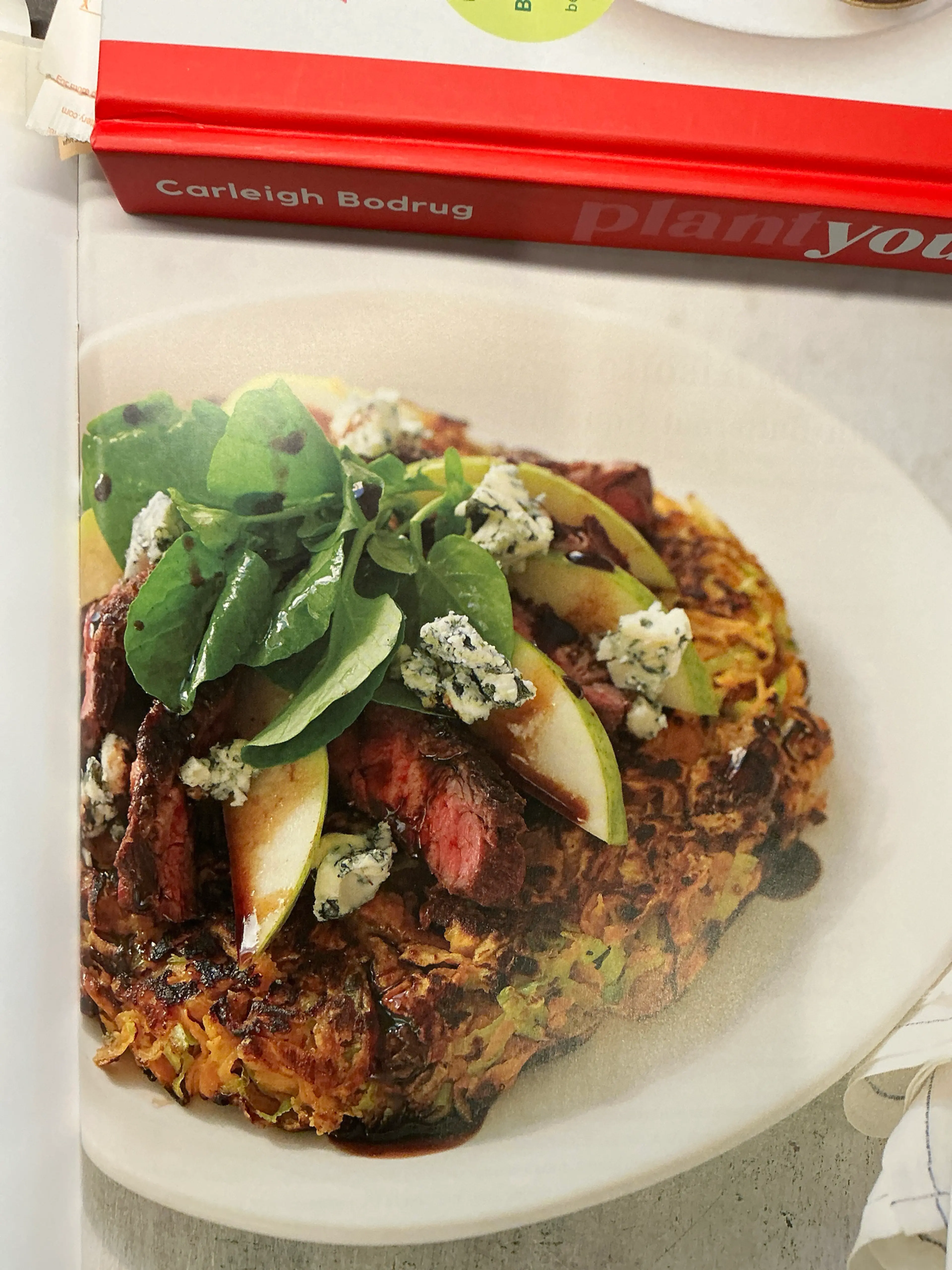 Sweet Potato Pie Topped with Pears, Blue Cheese, Skirt Steak