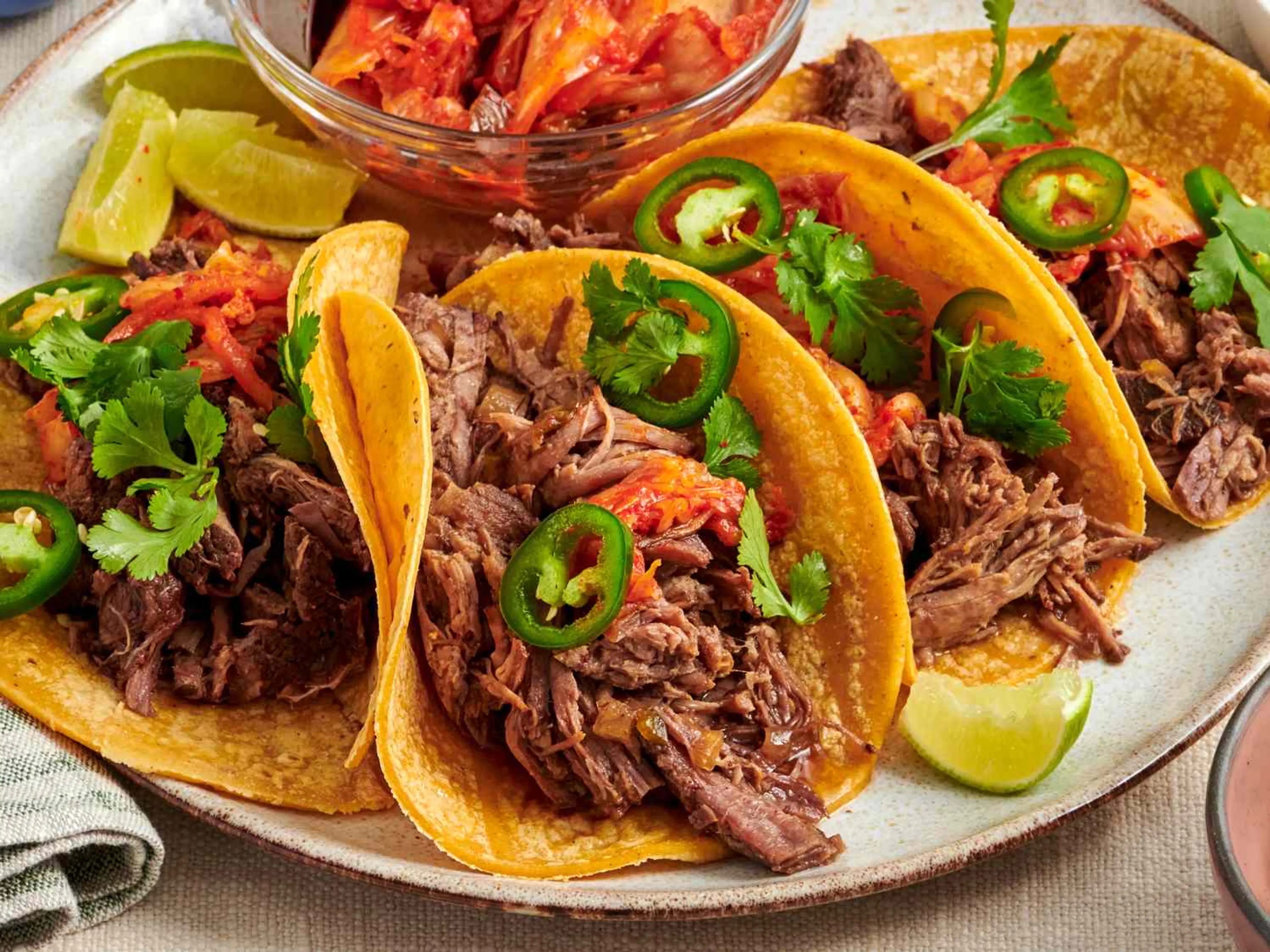 Simple Slow-Cooked Korean Beef Soft Tacos