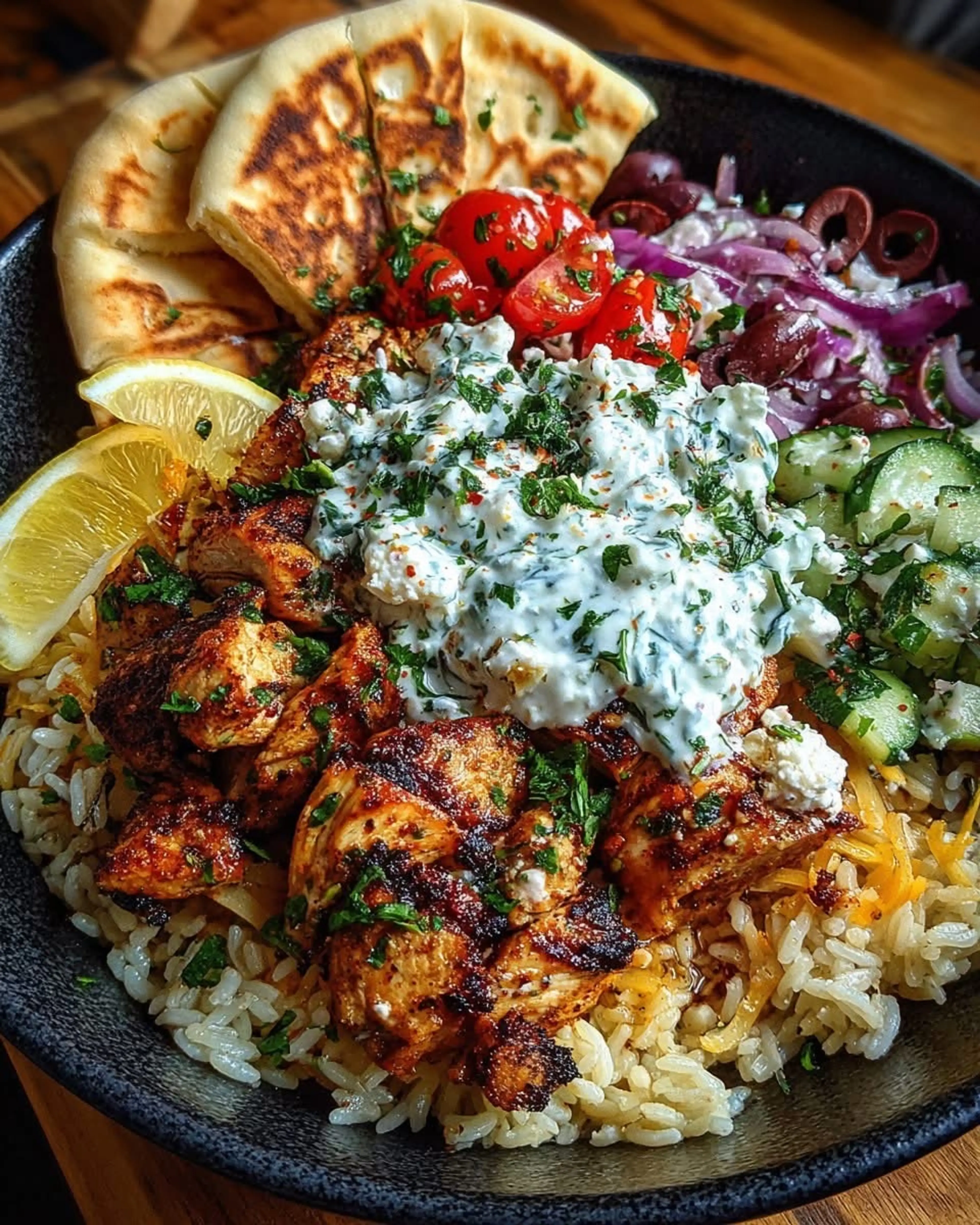 Mediterranean chicken Pita Bowl