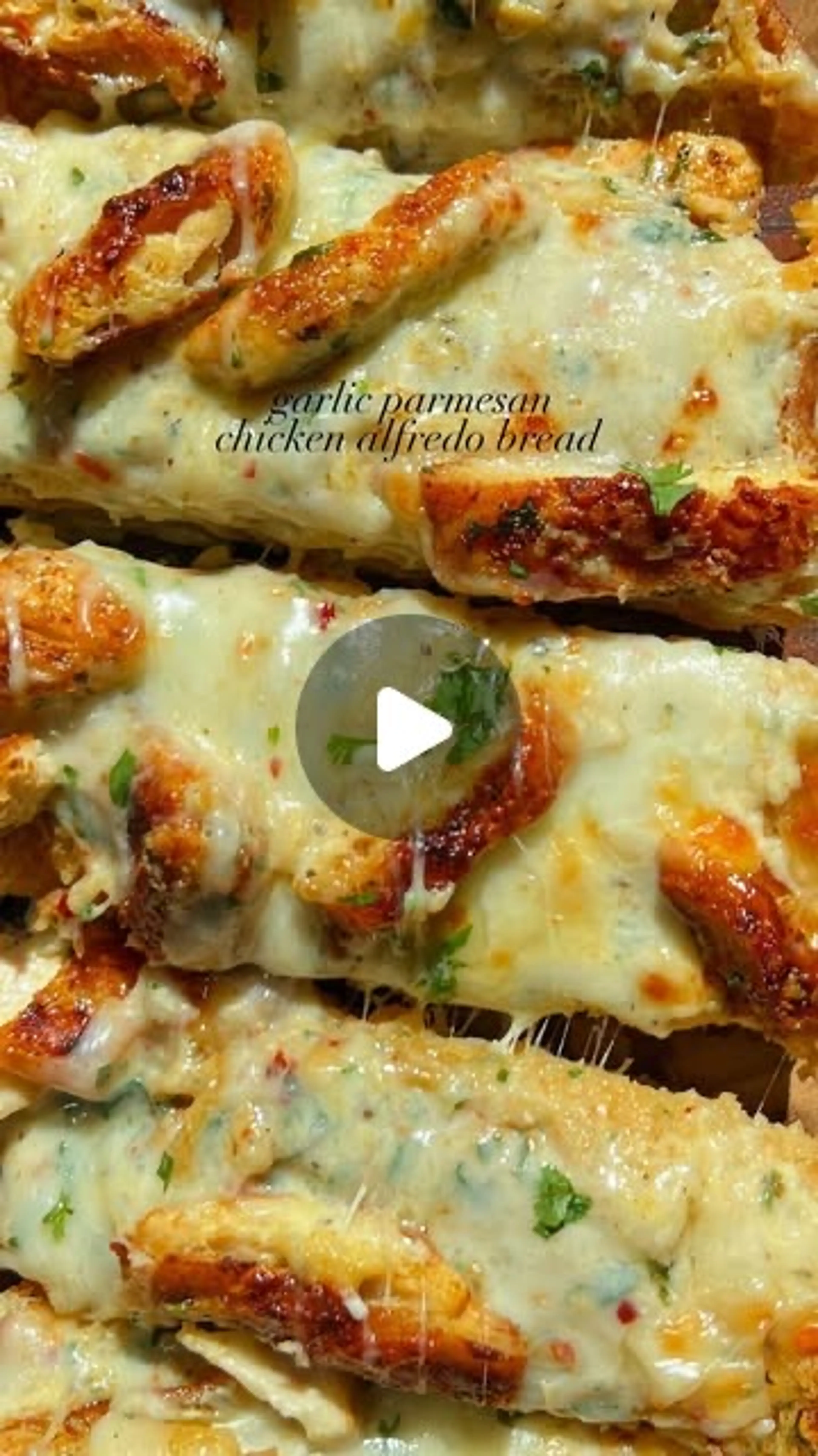 Garlic Parmesan Chicken Alfredo Bread