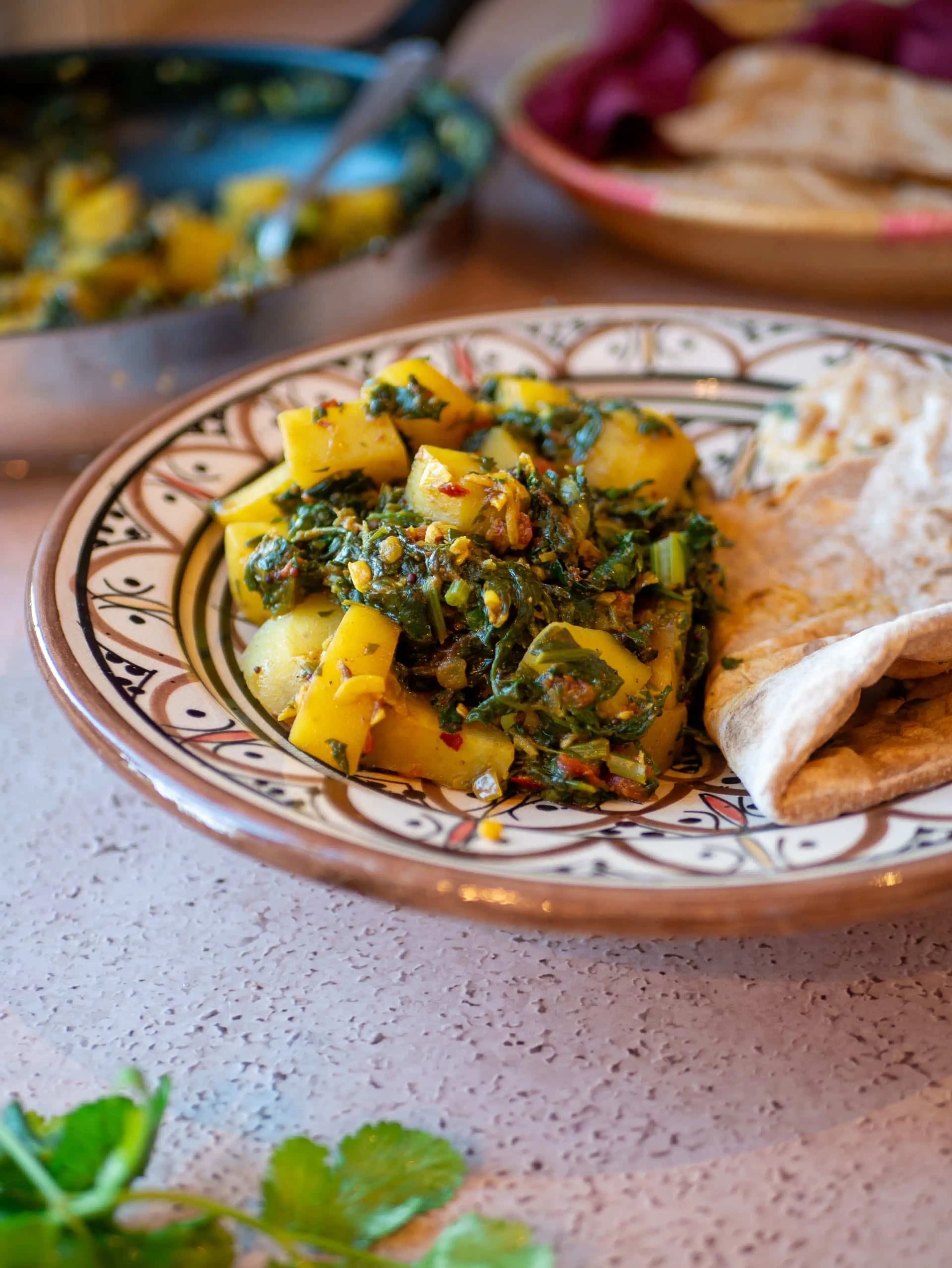 Aloo Palak (Spinat-Kartoffel Curry)