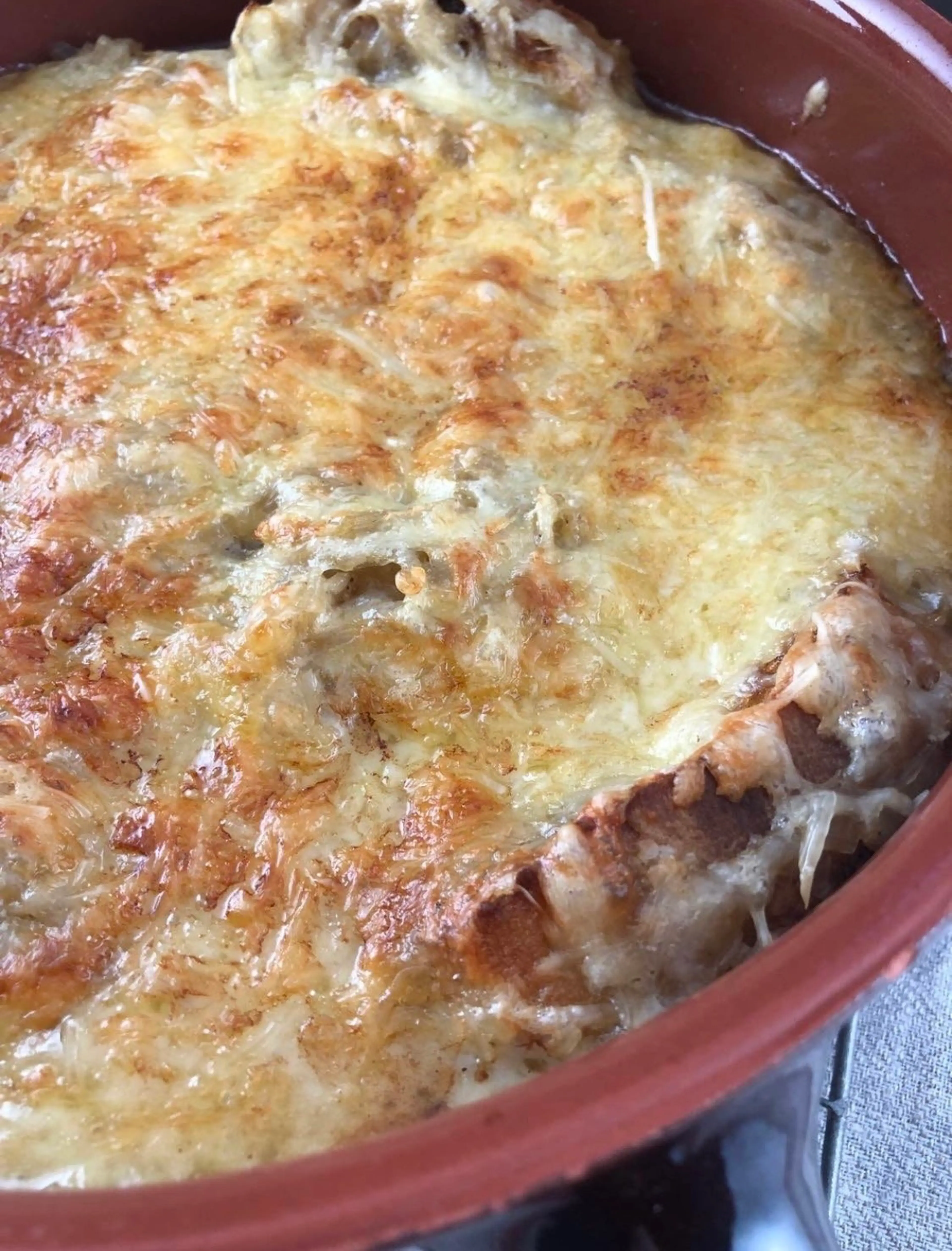 A very traditional authentic French onion soup