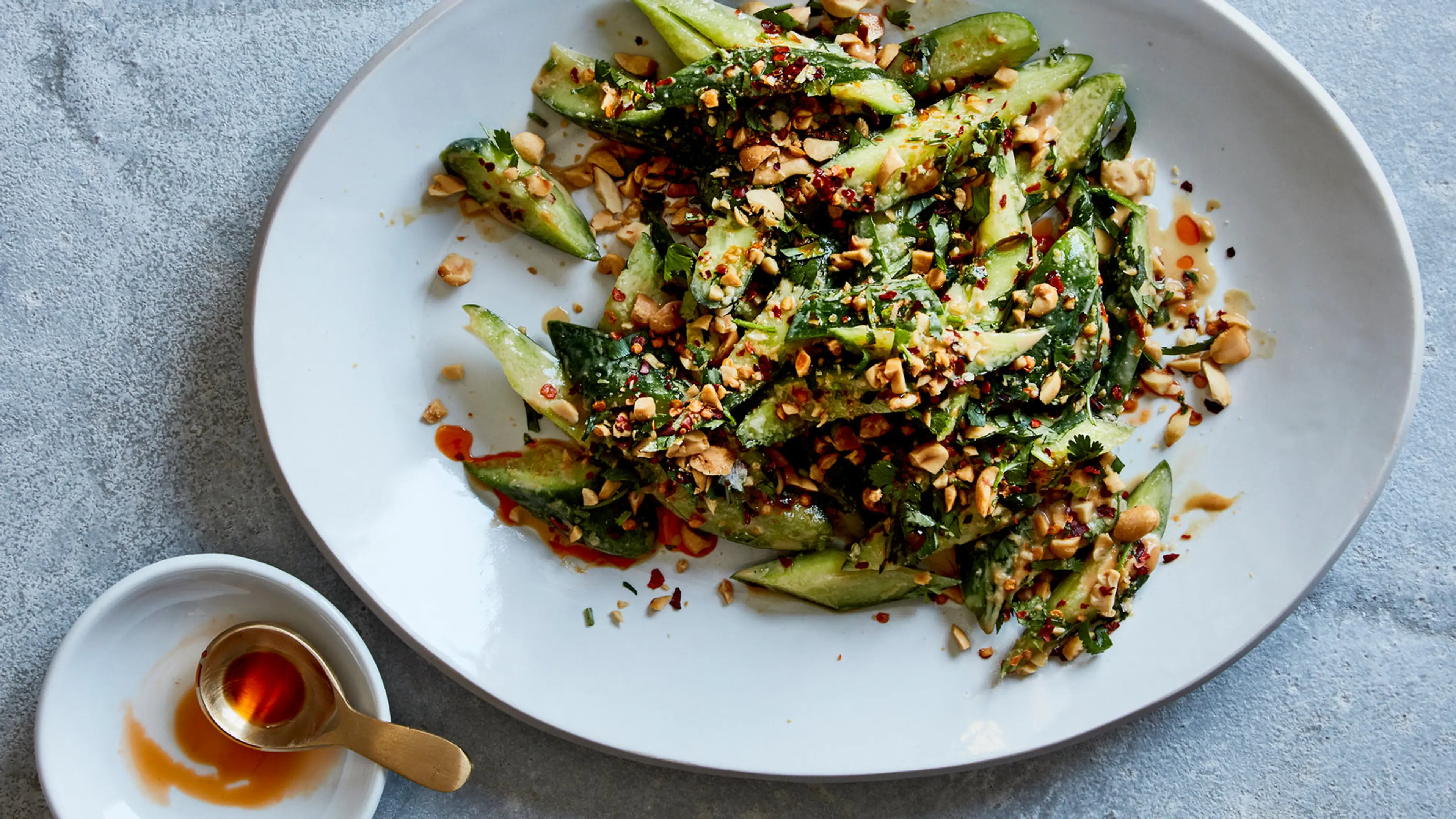 Cucumber Salad With Roasted Peanuts and Chile