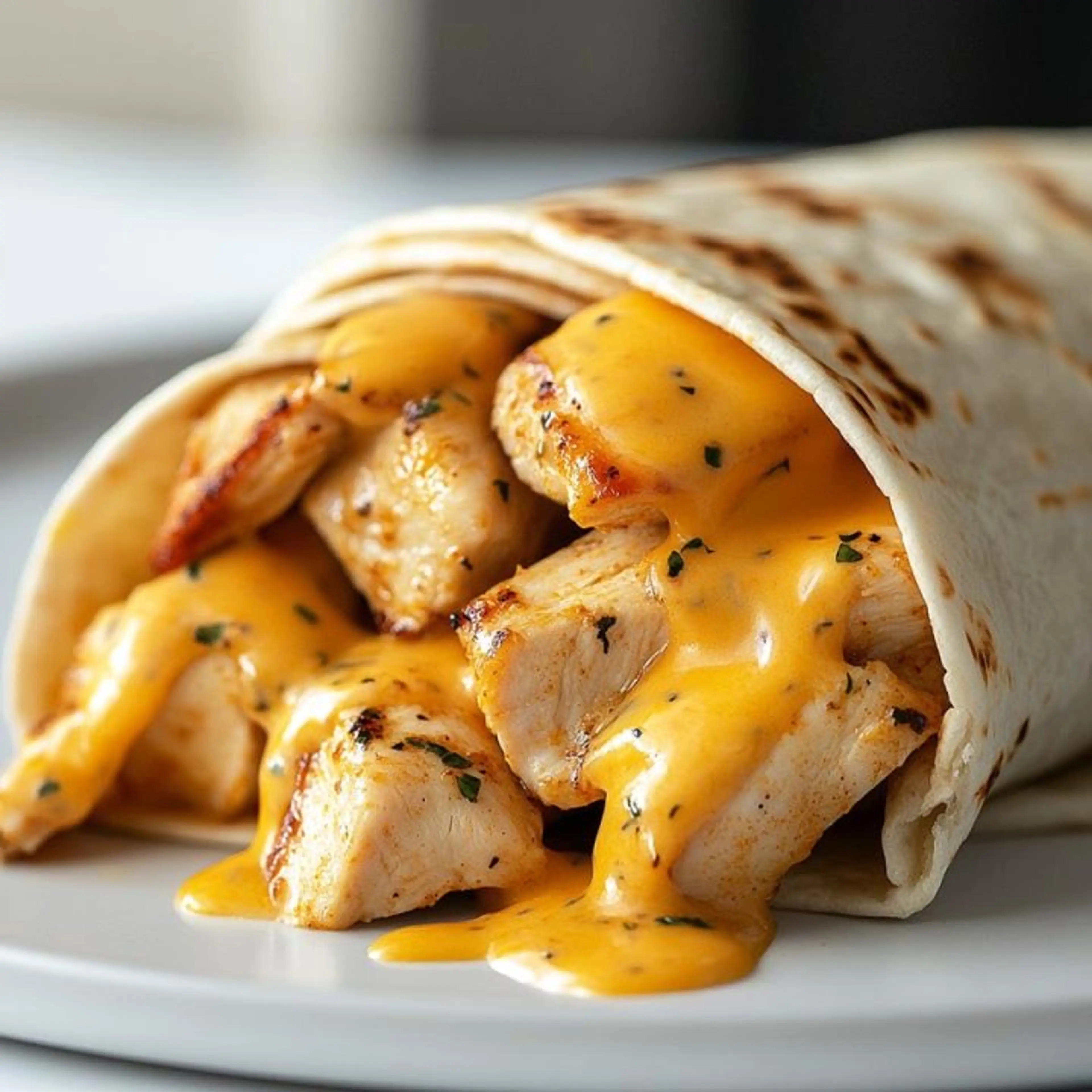 Cheesy Garlic Chicken Wraps