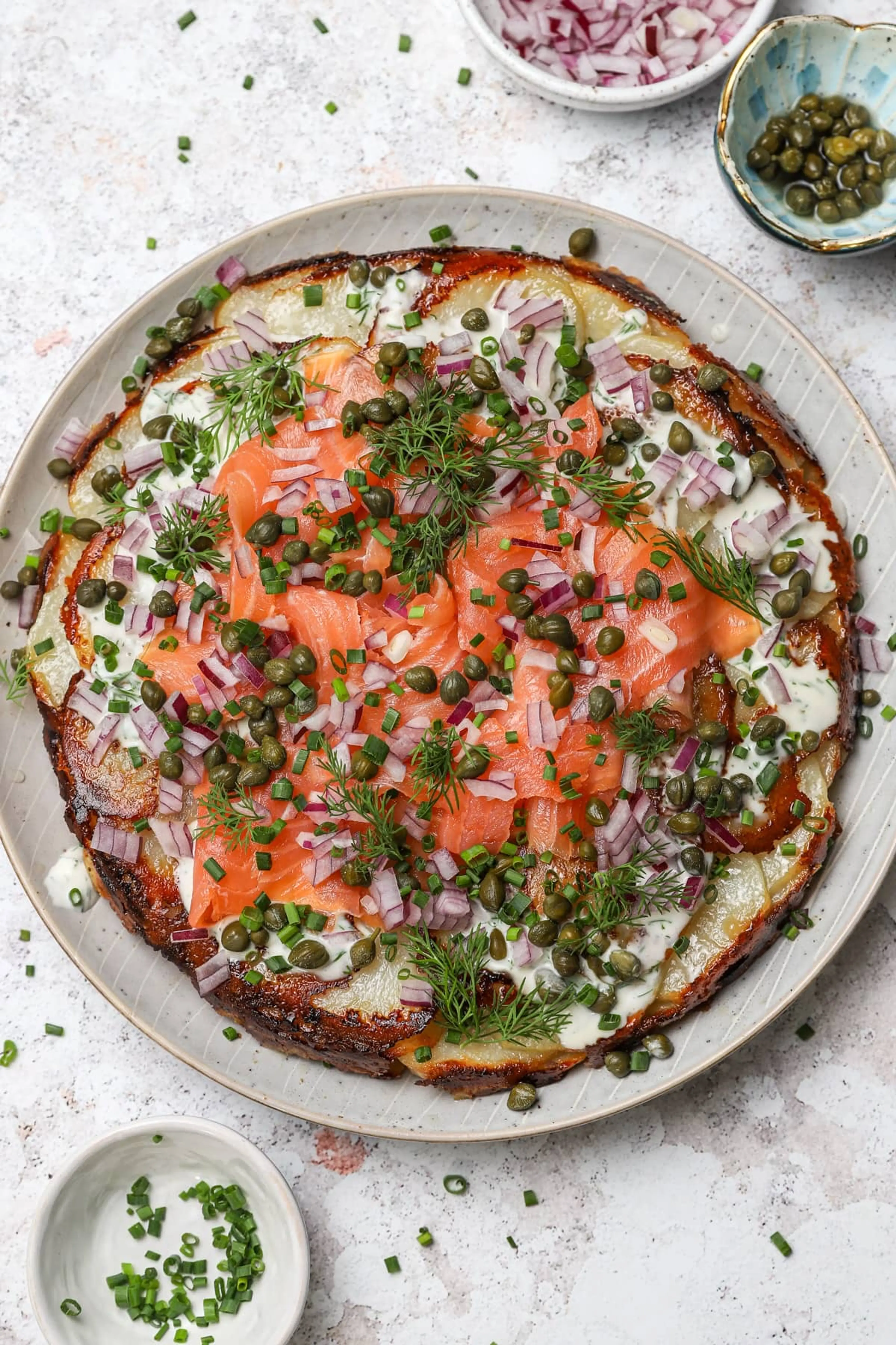 Crispy Potato Galette with Smoked Salmon & Crème Fraîche