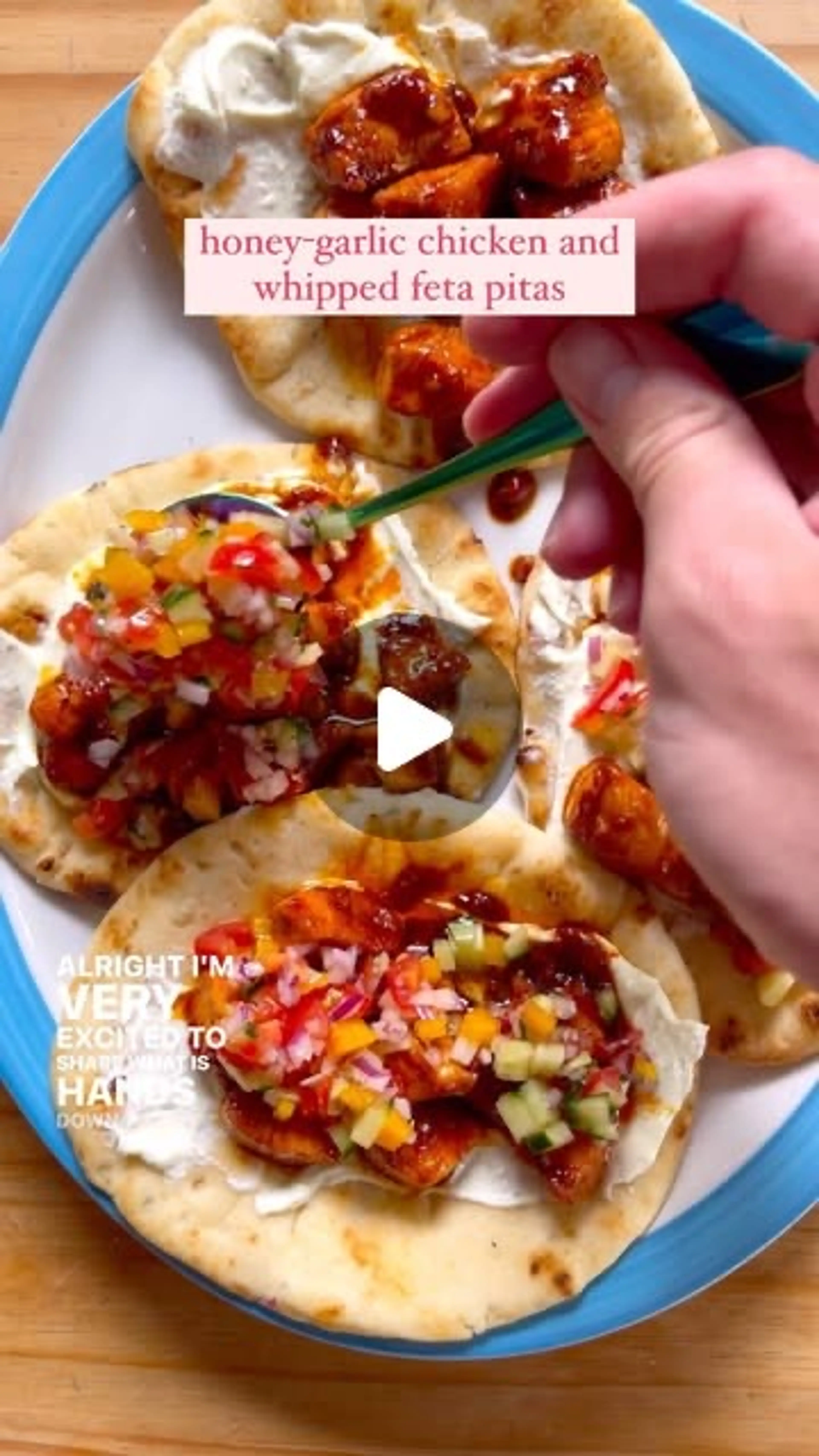 HONEY GARLIC CHICKEN PITA WITH WHIPPED FETA