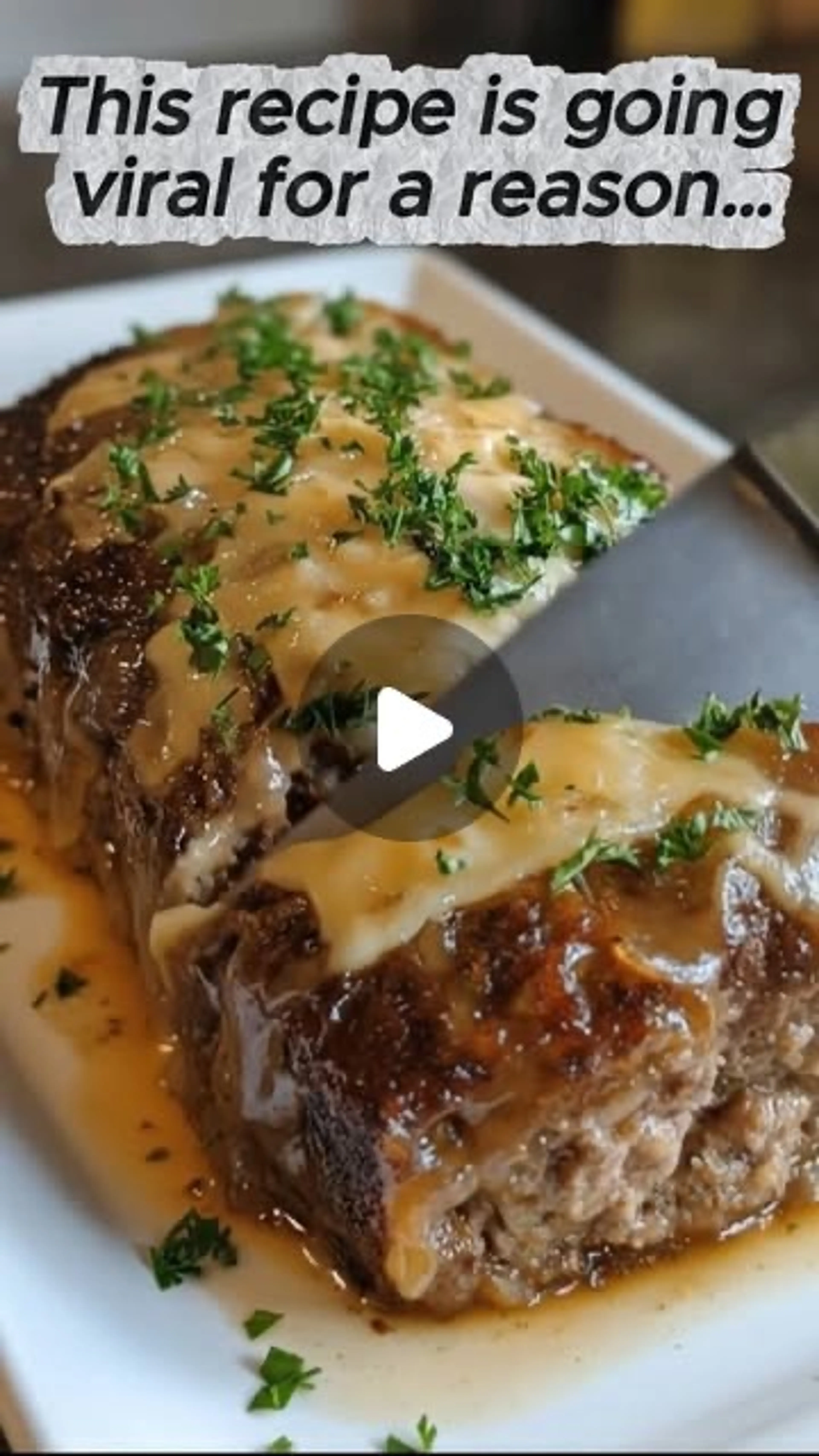 Crockpot French Onion Meatloaf with Melted Swiss Cheese