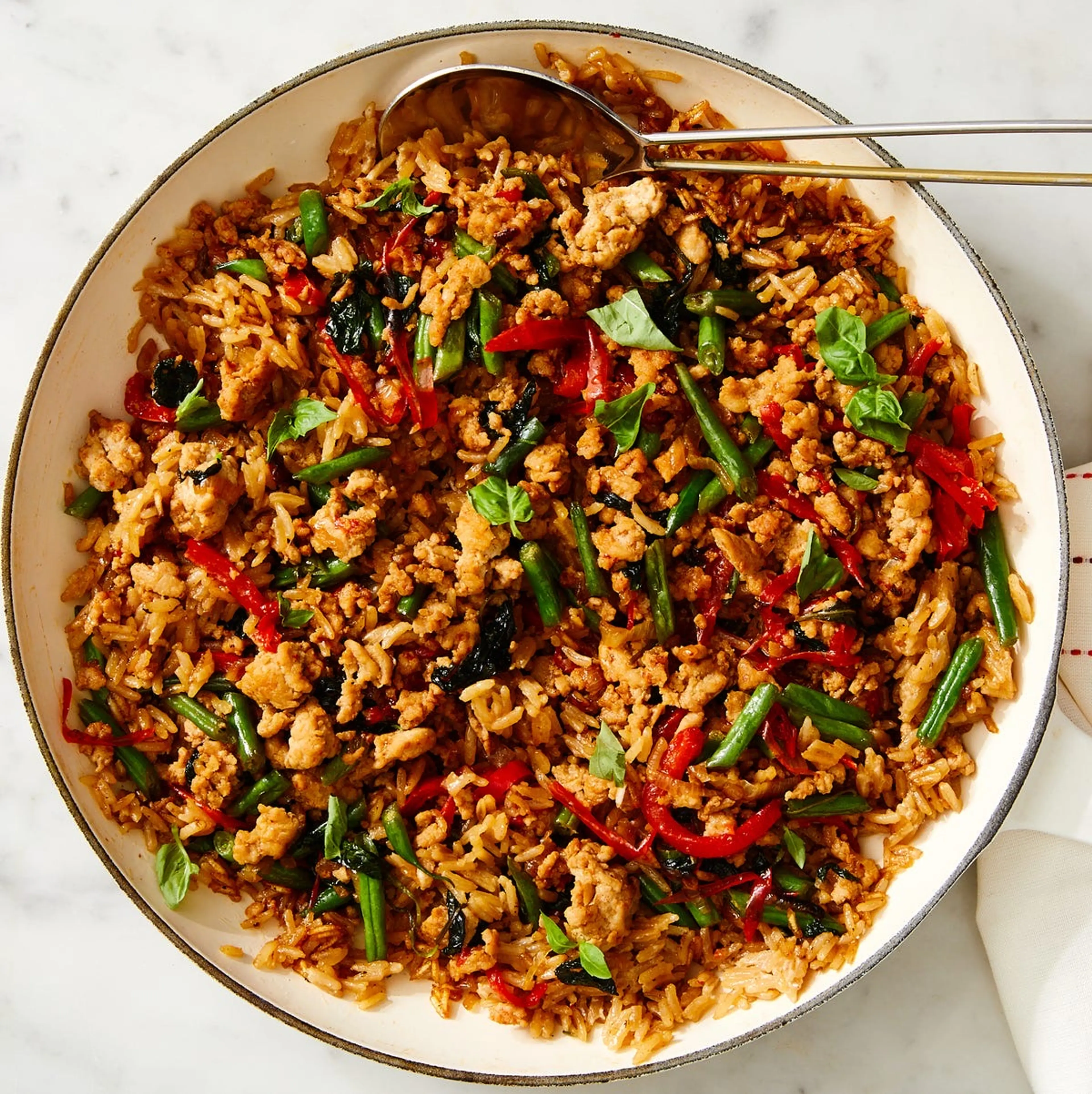 One-Skillet Creamy Thai Basil Chicken
